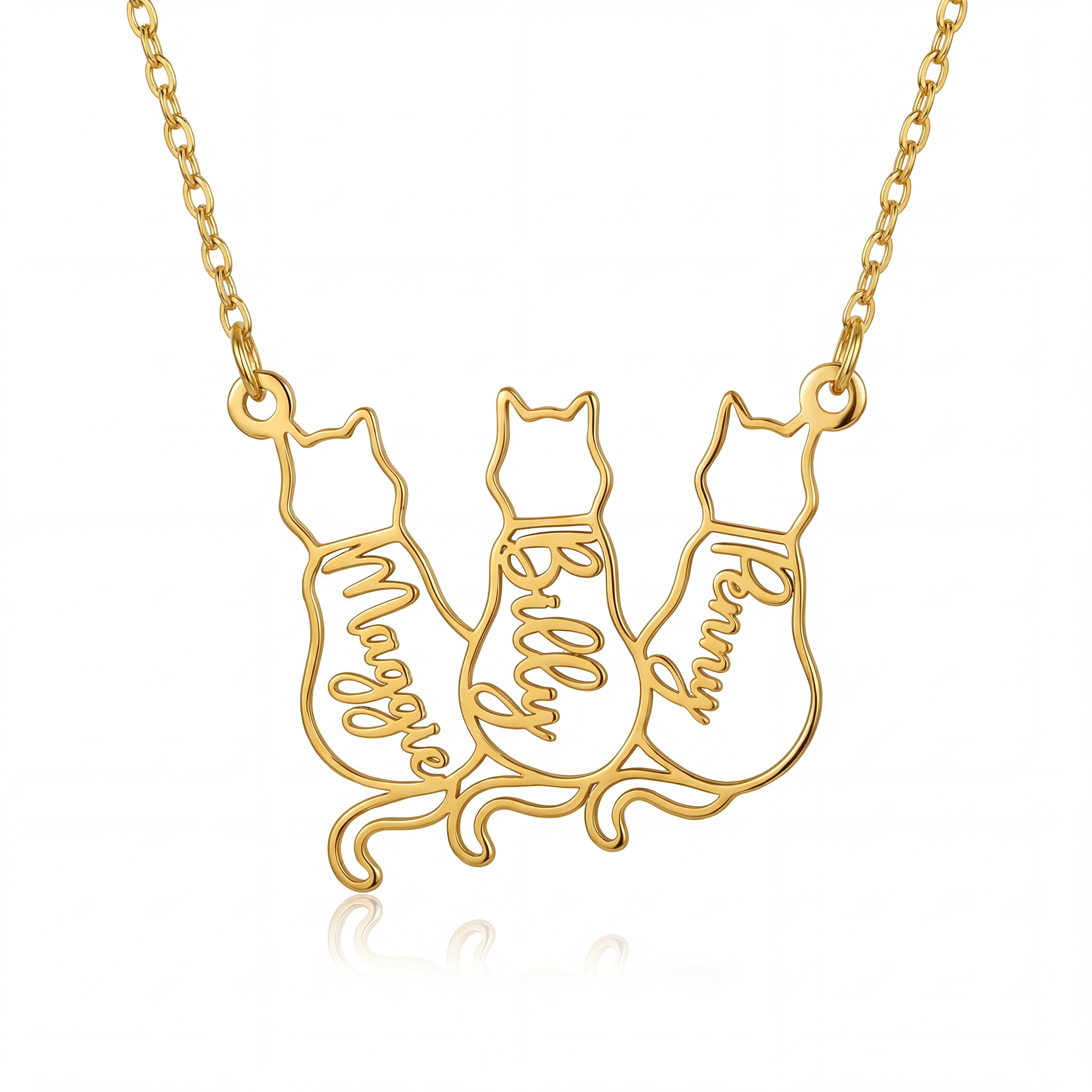 Personalized Dainty Cat Name Necklace