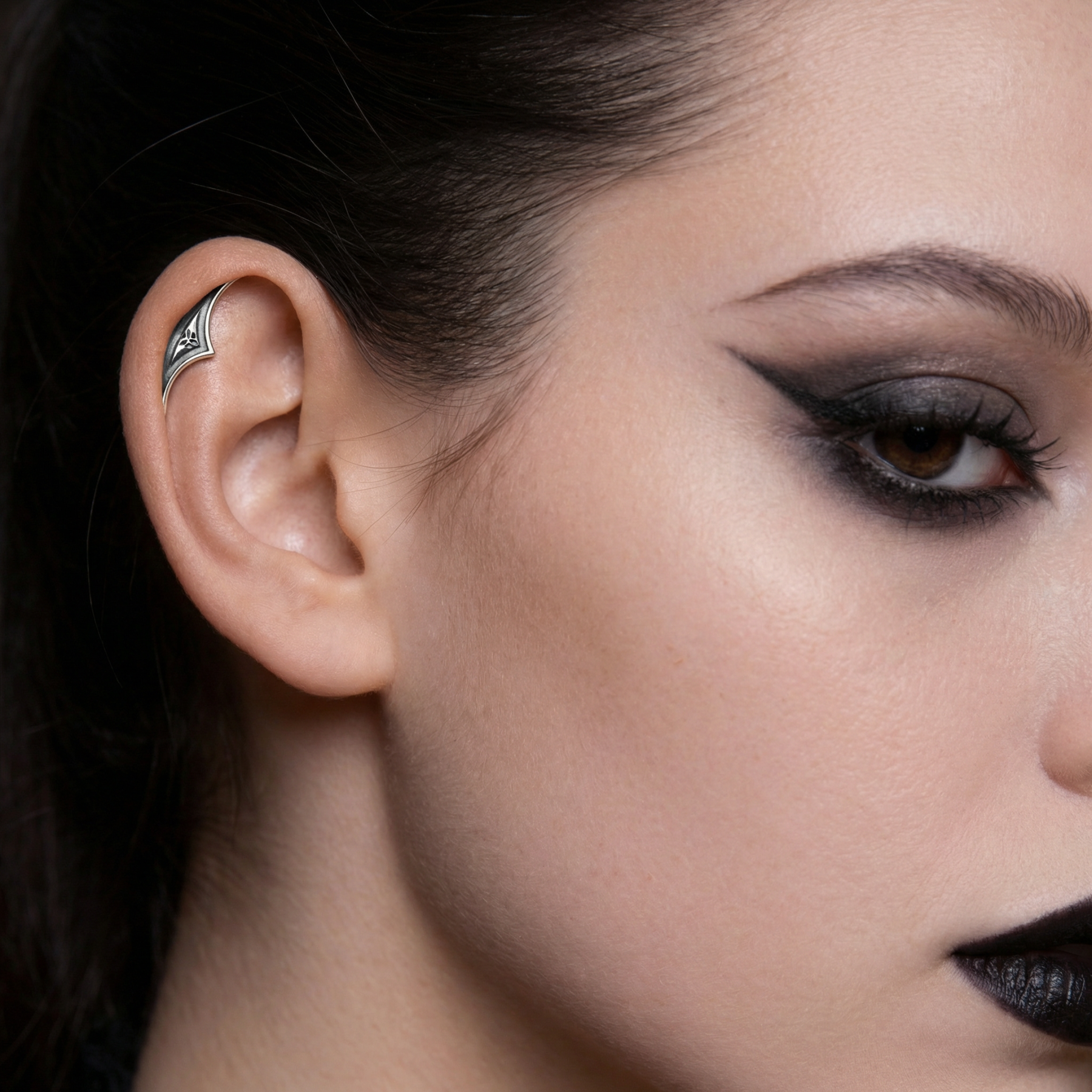 Sterling Silver Goth Hidden Helix Earring (1 PC)