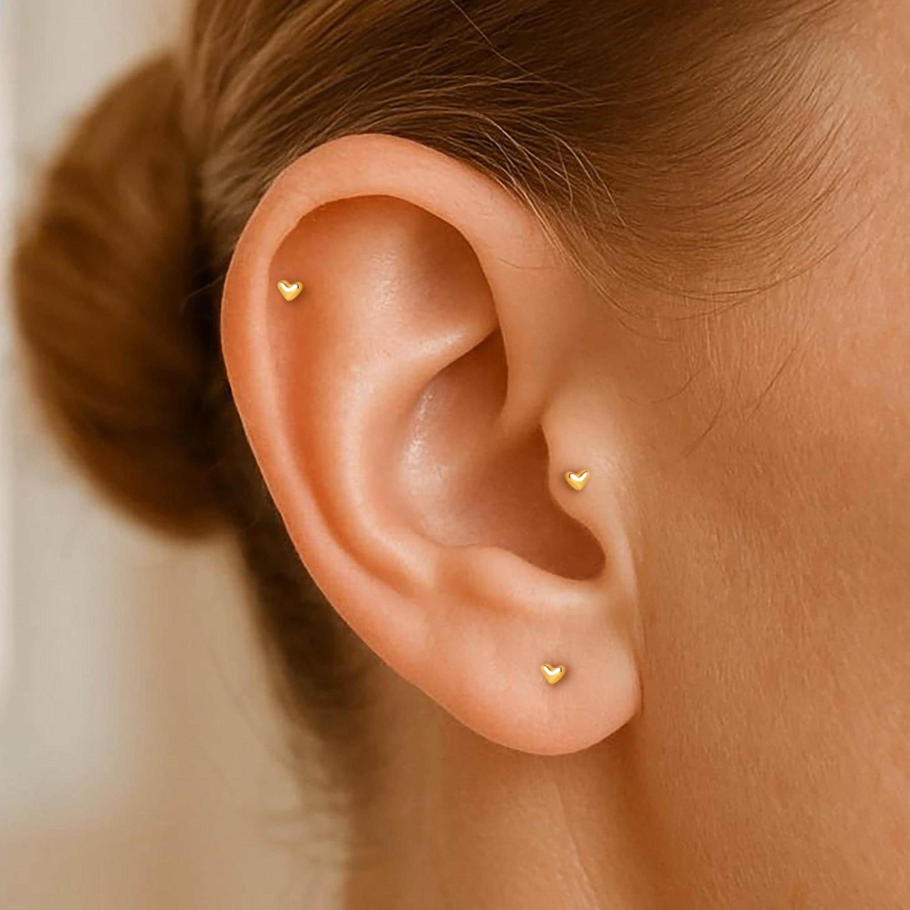 Tiny Heart Stud Earrings (2 PCS)