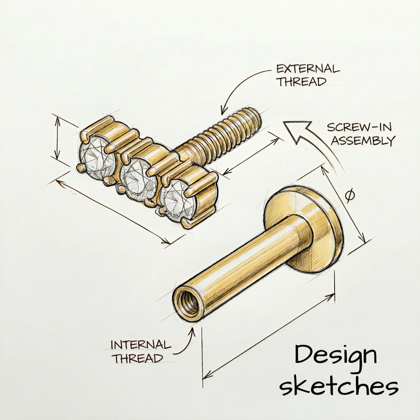 Trinity Spark Stud — A Story You Wear