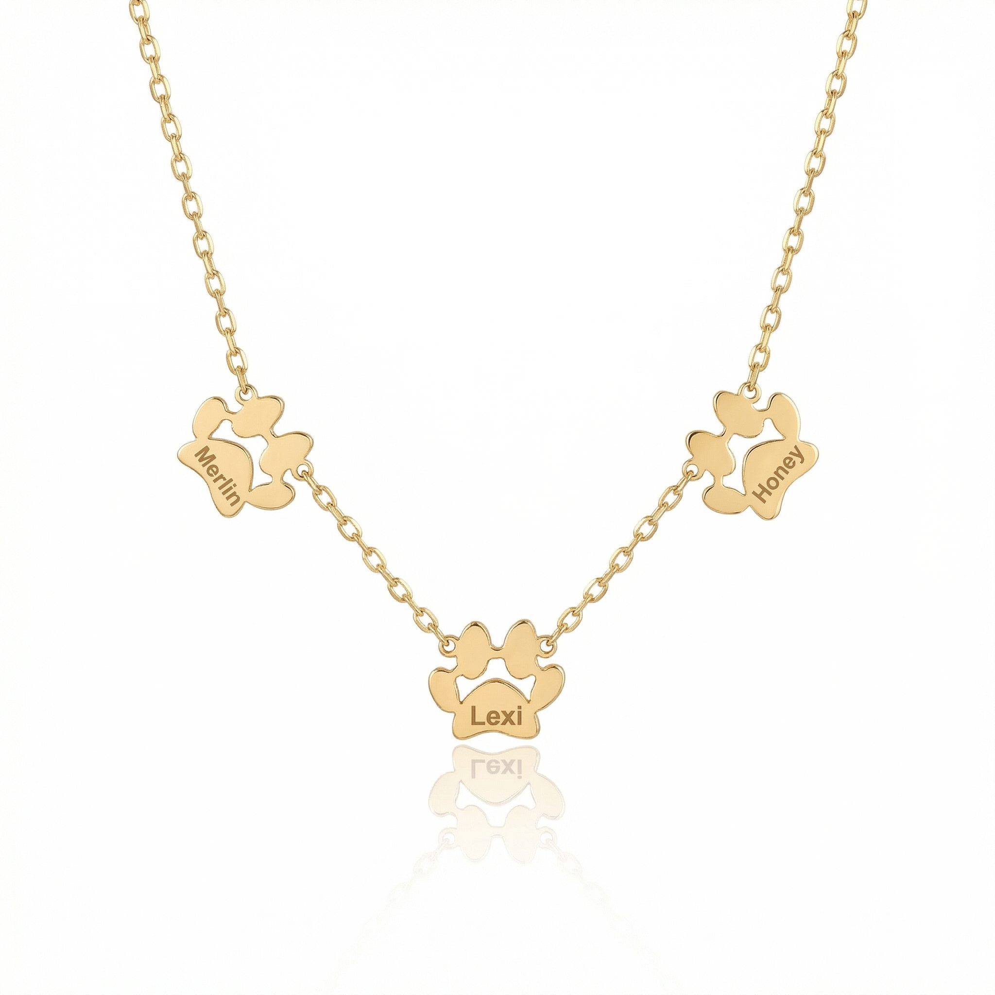 Personalized Name Cute Paw Necklace