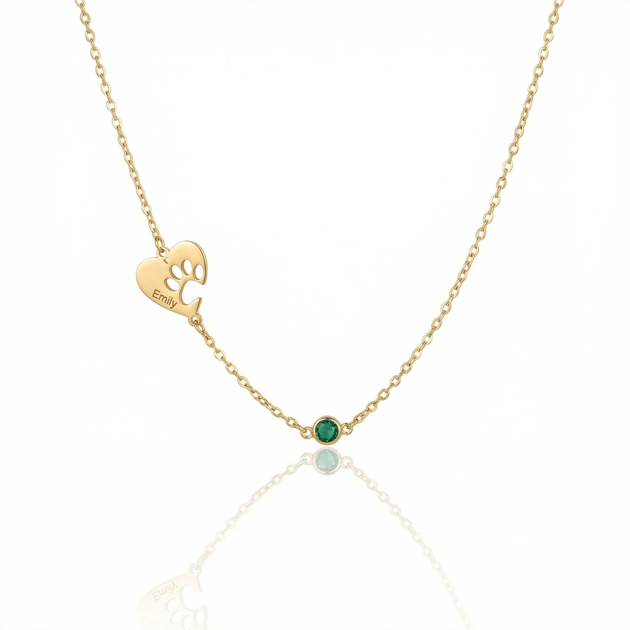 Personalized Engraved Paw Print Necklace