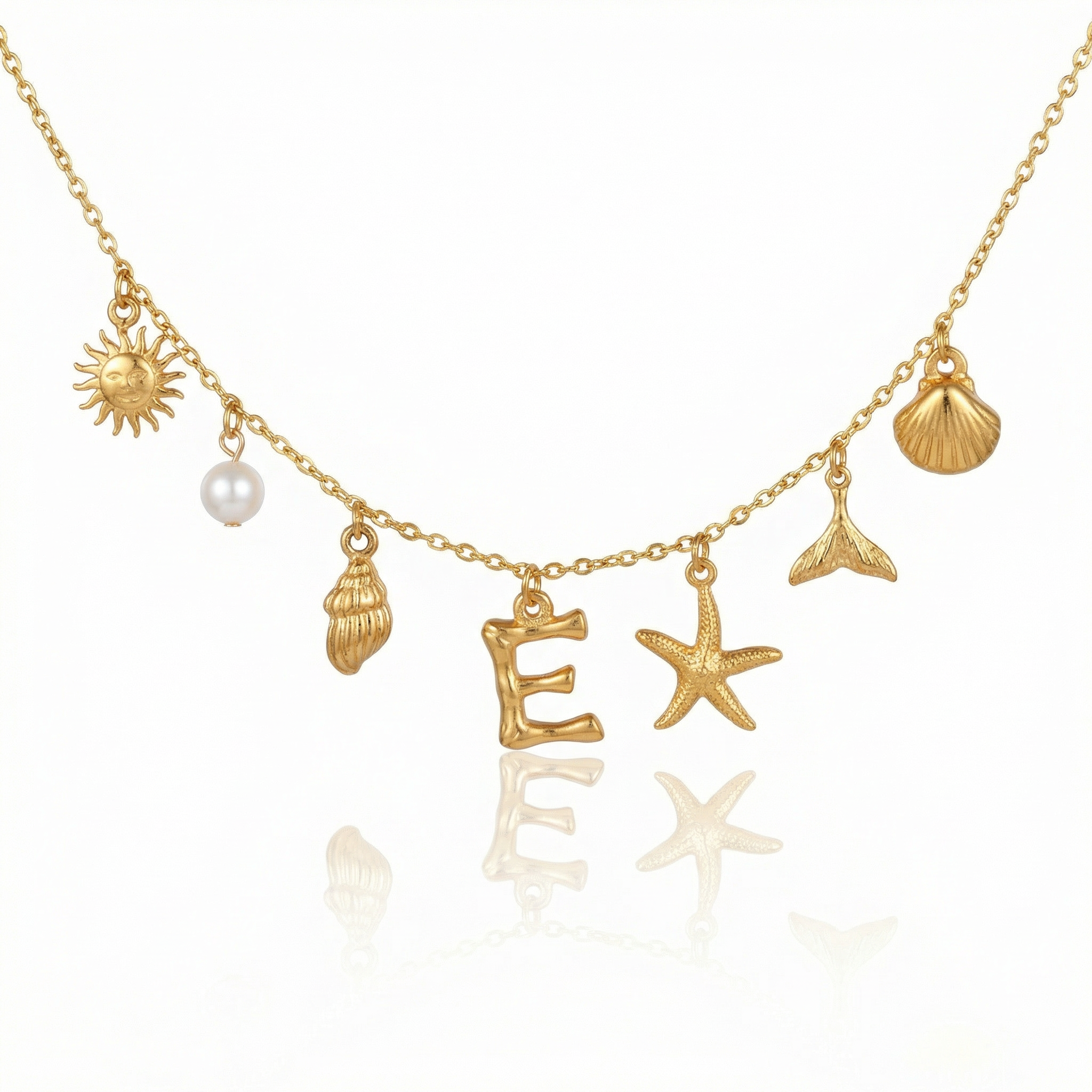 Beach Shell Letter Necklace
