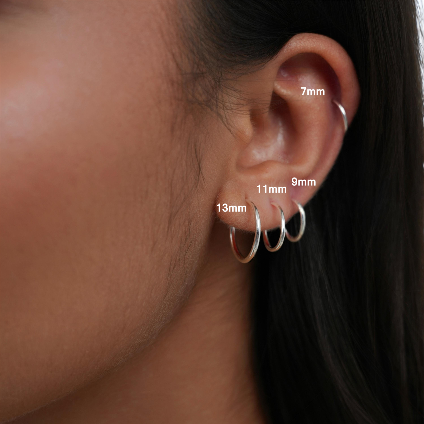 Sterling Silver Small Hoop Earrings (2 PCS)