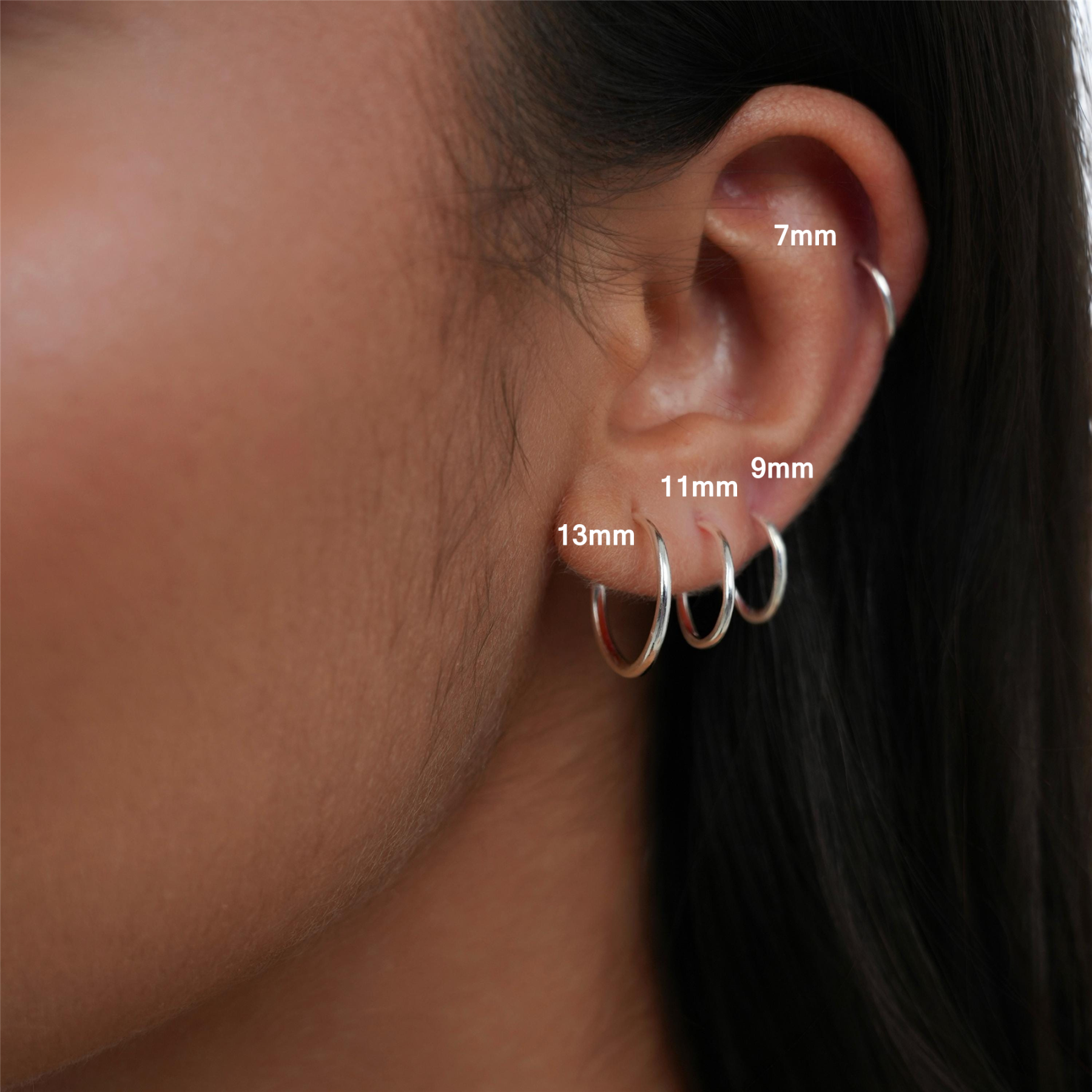 Sterling Silver Small Hoop Earrings (2 PCS)