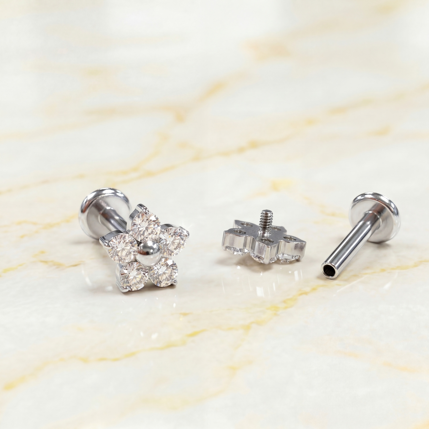 Mini Flower Labret Stud (2 PCS)