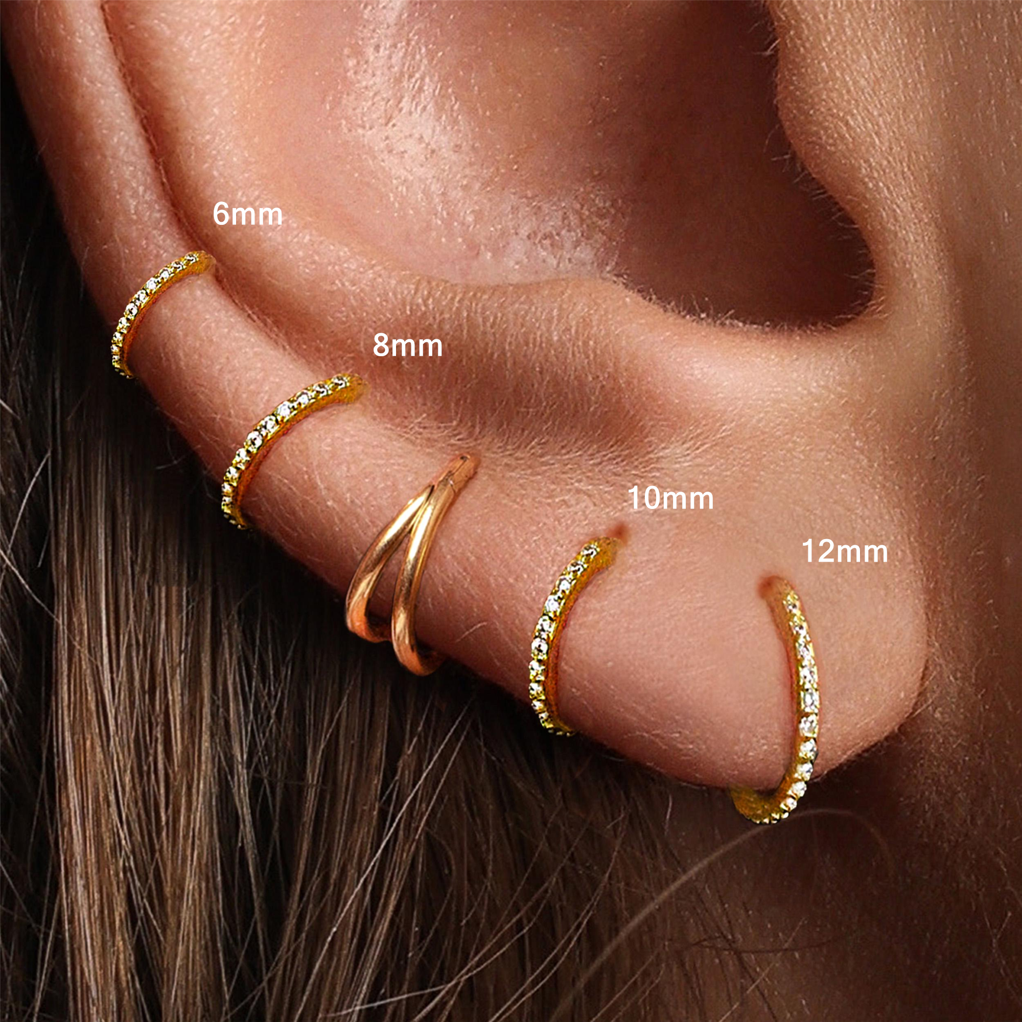 CZ Hinge Hoops (2 PCS)