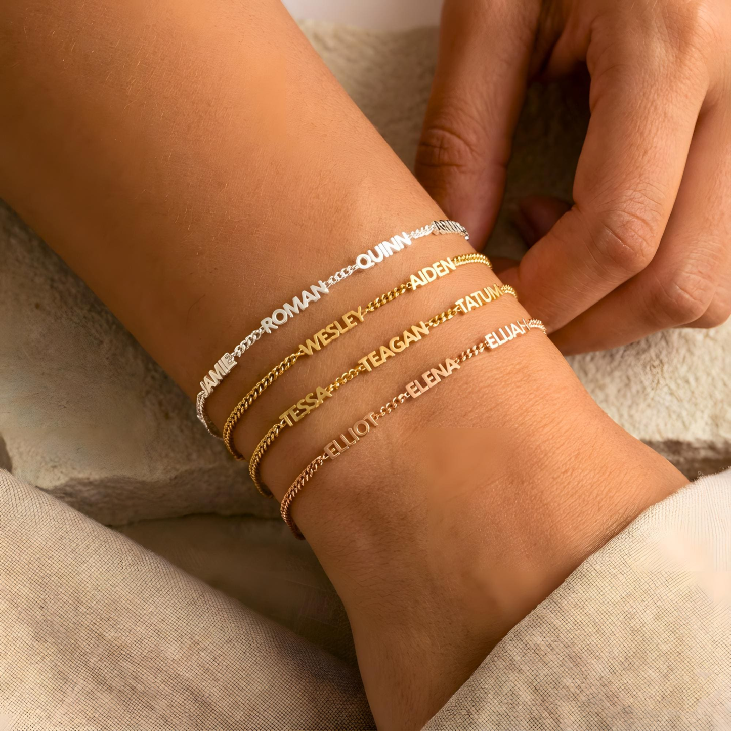 Personalized Multiple Name Bracelet