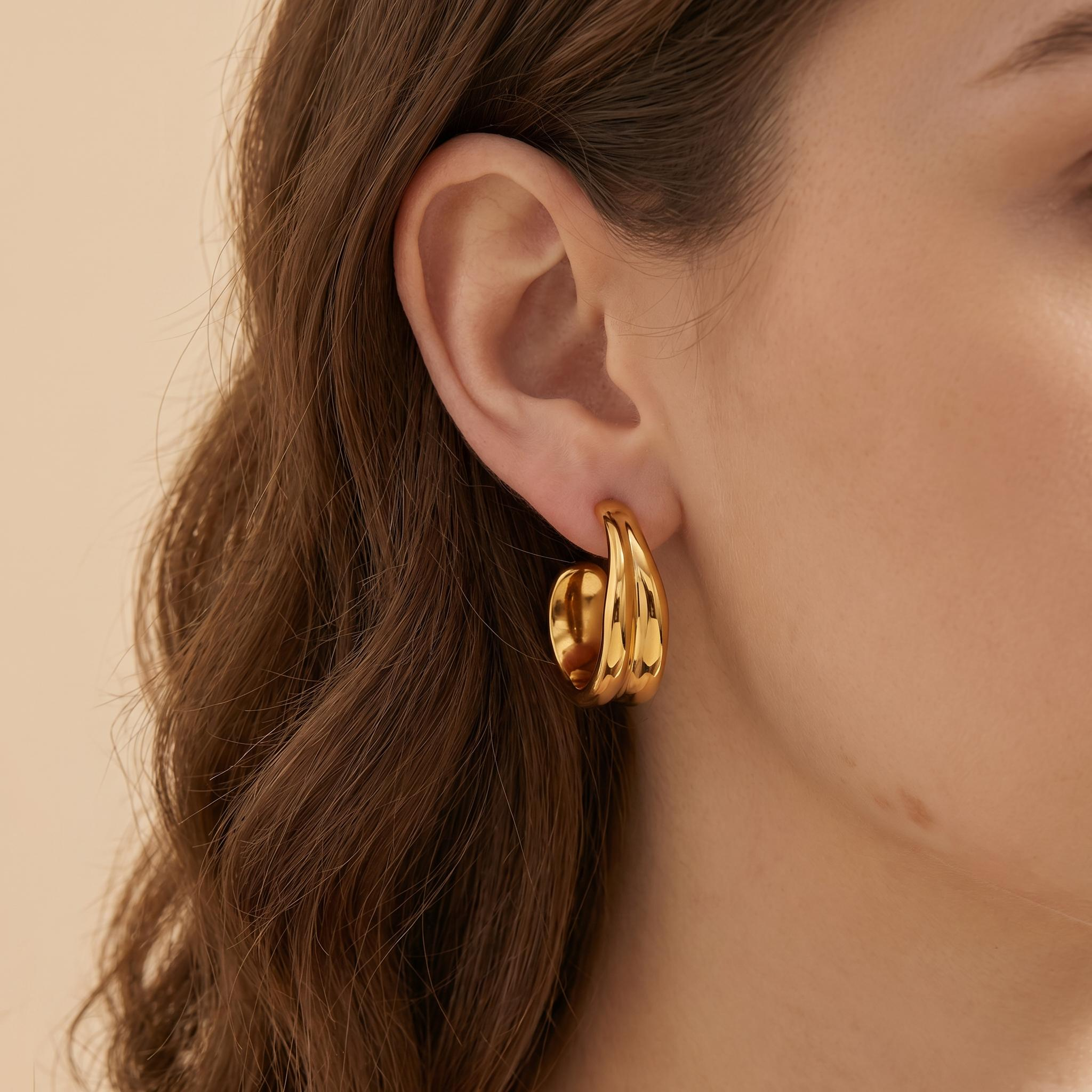 Bold Wave Hoop Earrings