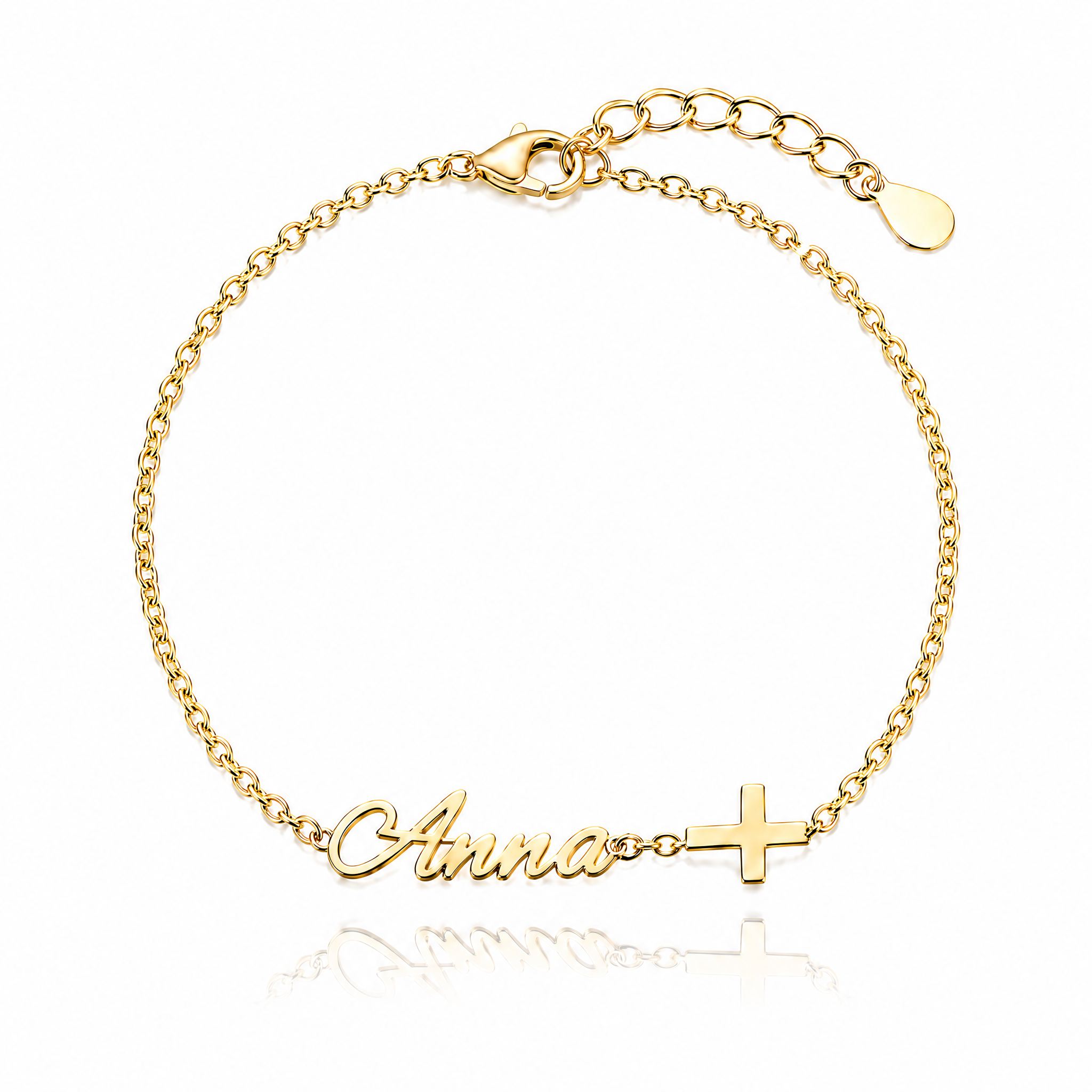 Personalized Name Cross Bracelet