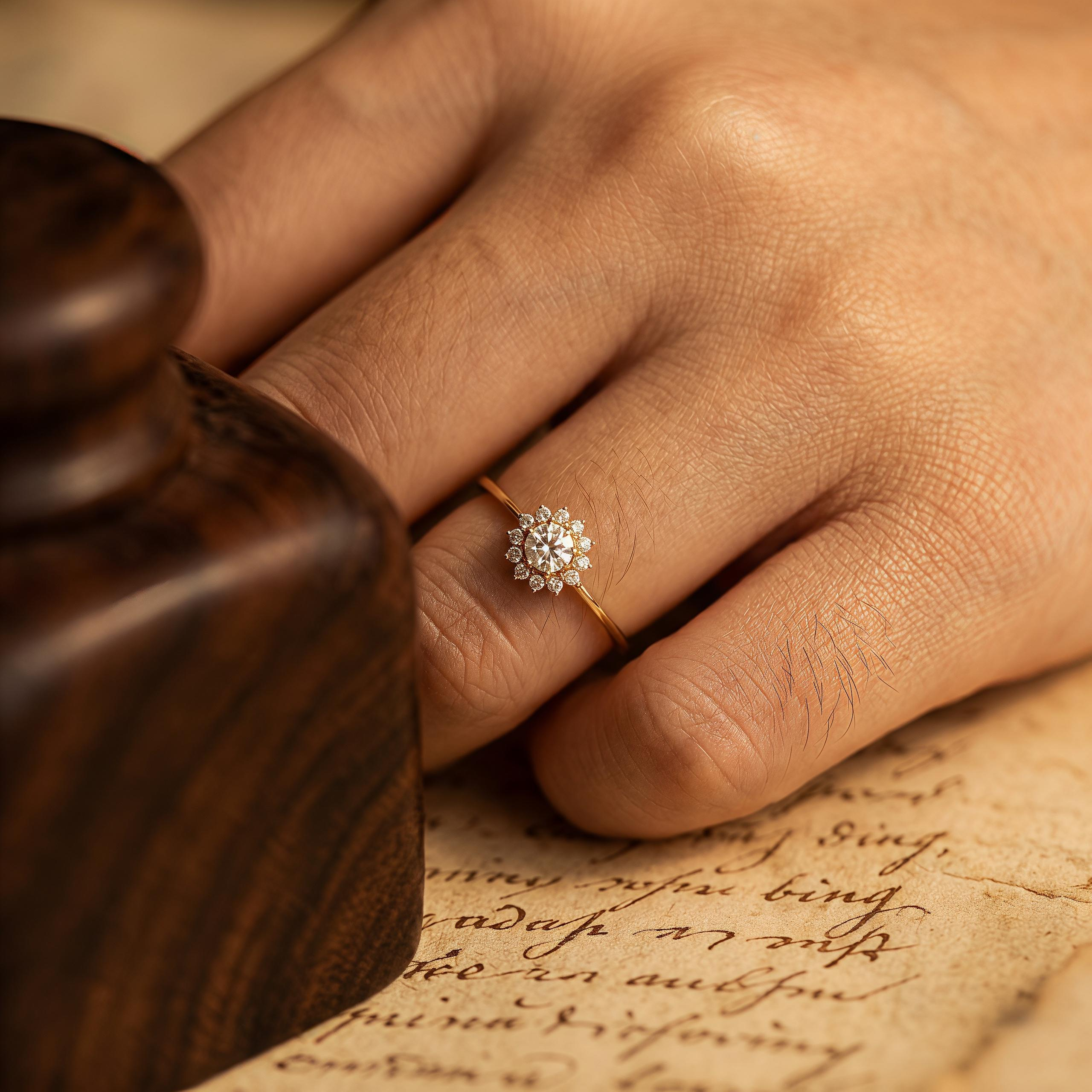 Vintage Bloom Diamond Ring