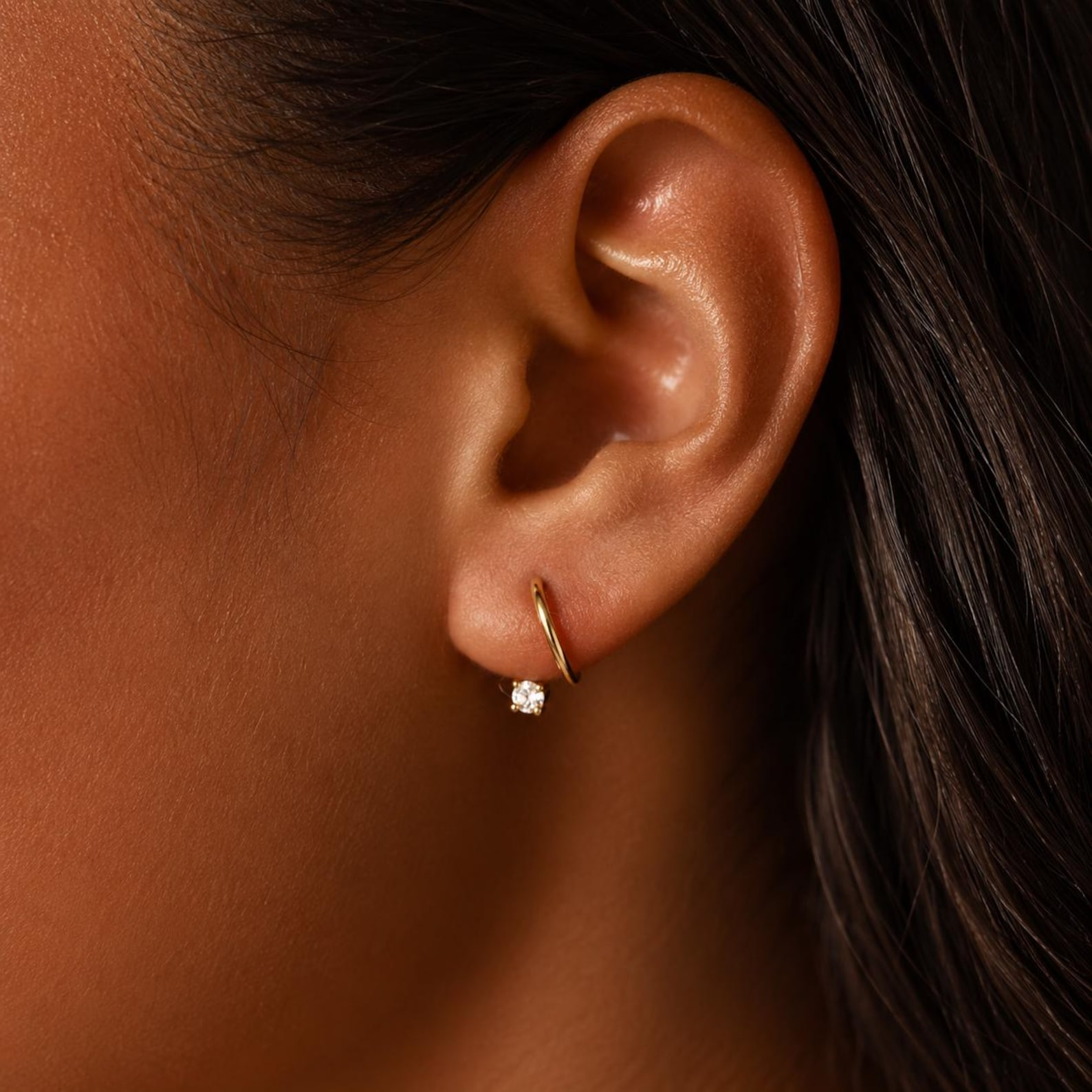 CZ Half Hoop Earrings