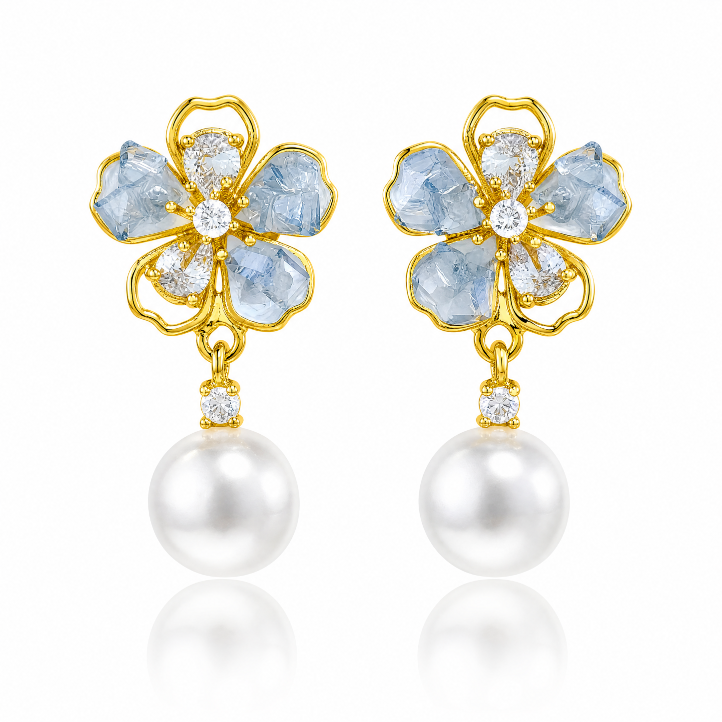 Blooming Pearl Flower Earrings