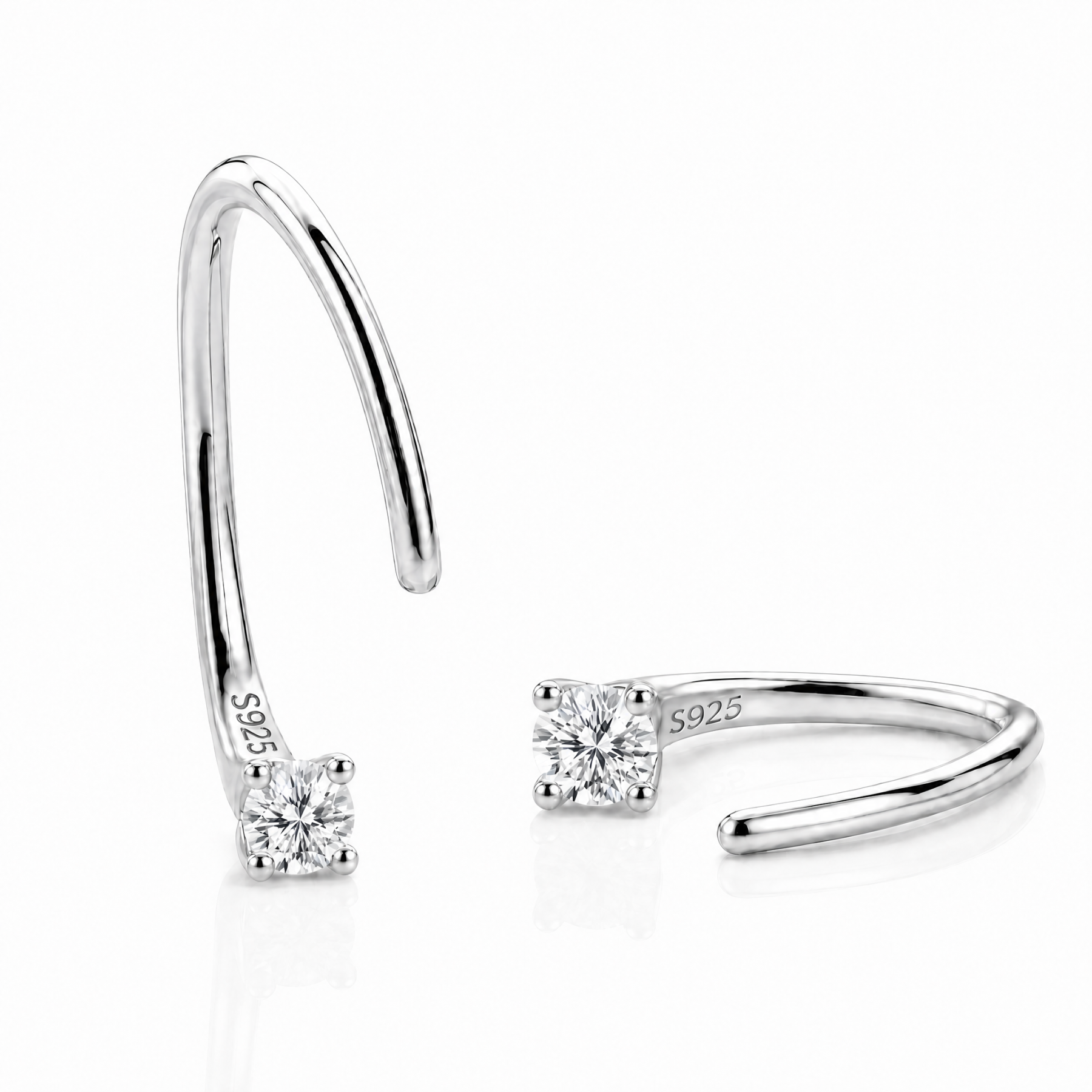 CZ Half Hoop Earrings
