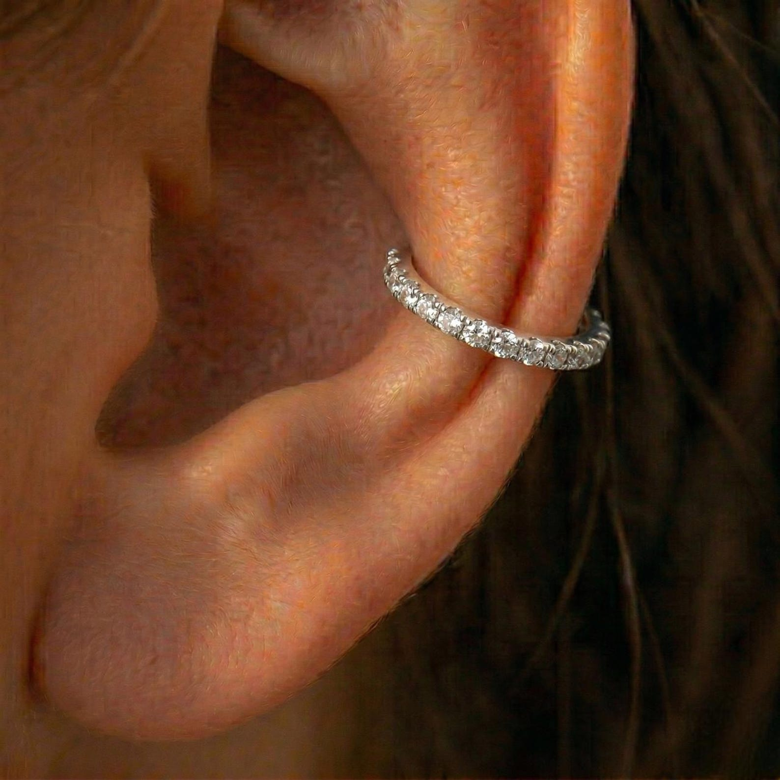 Crystal CZ Ear Cuff — A Ring of Starlight, No Piercing Needed