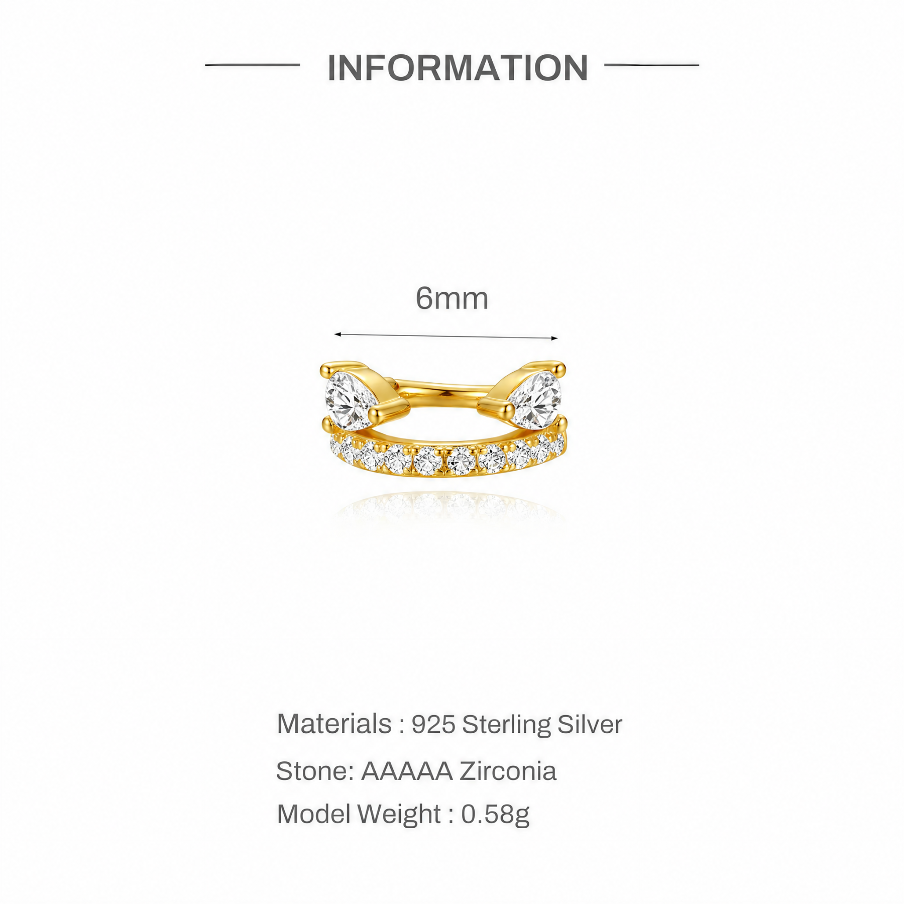 Hinged CZ Cartilage Hoop — A Tiny Spark of Light for Your Ear