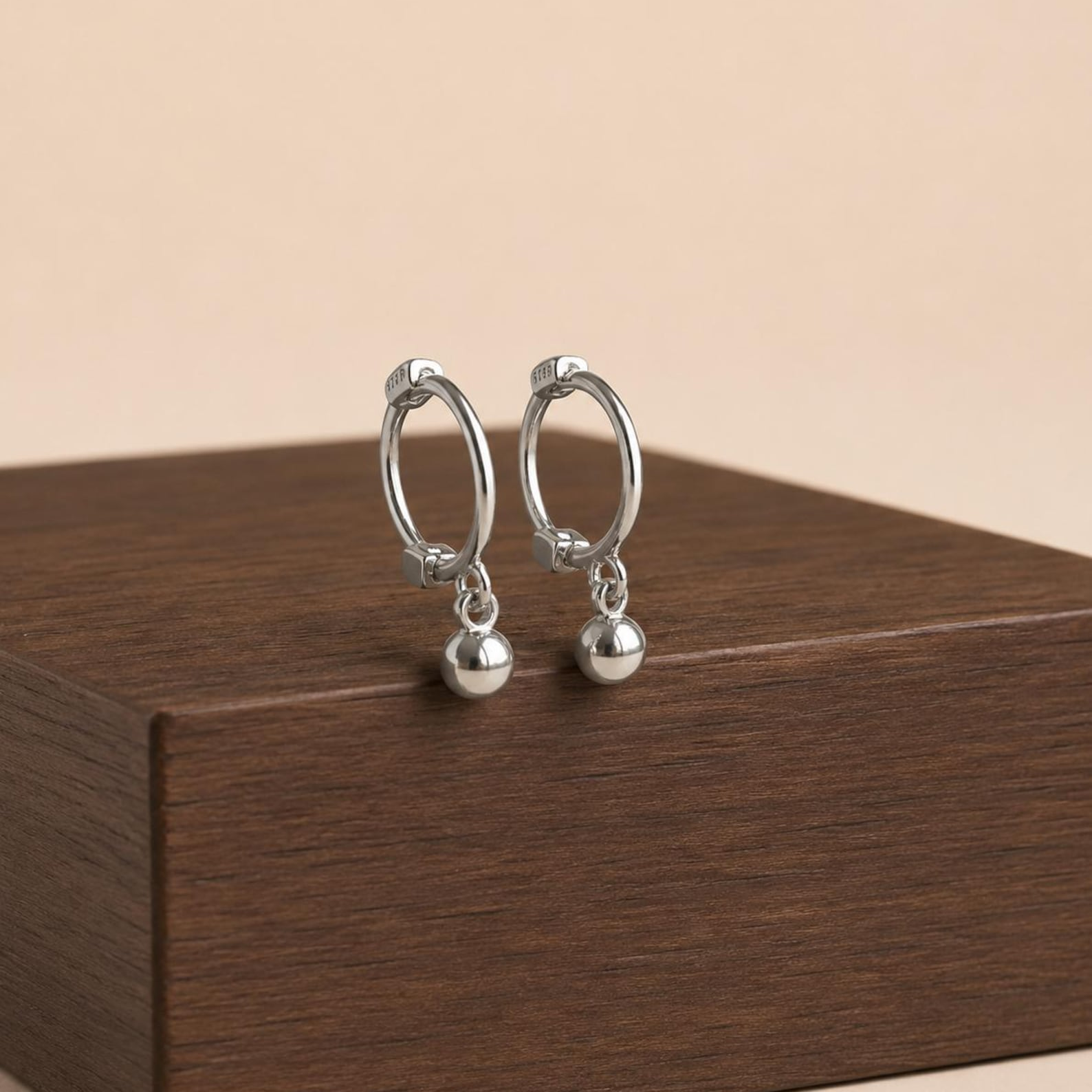 Dangle Bead Hoop Earrings — A Tiny Glow in Motion