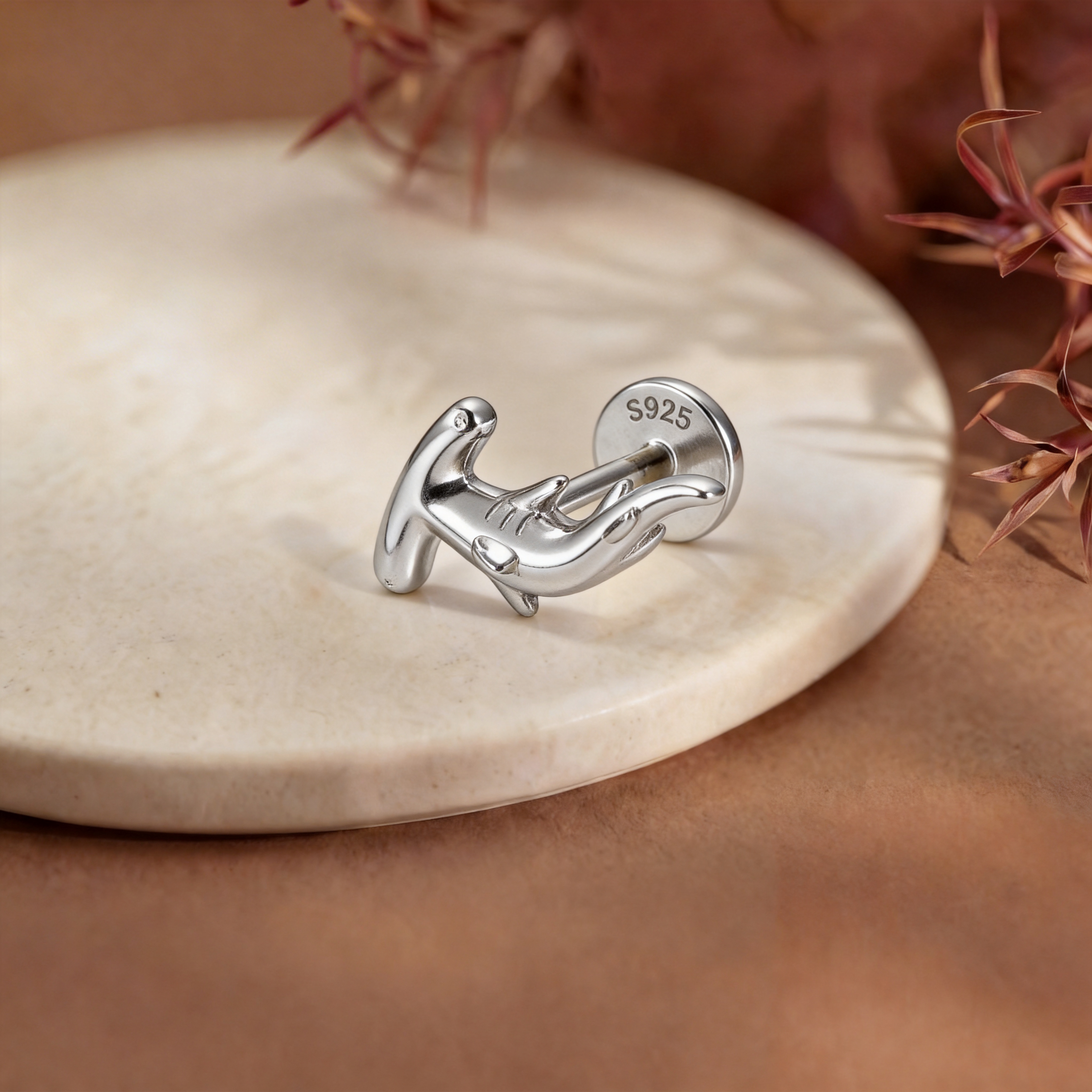 Hammerhead Shark Cartilage Stud