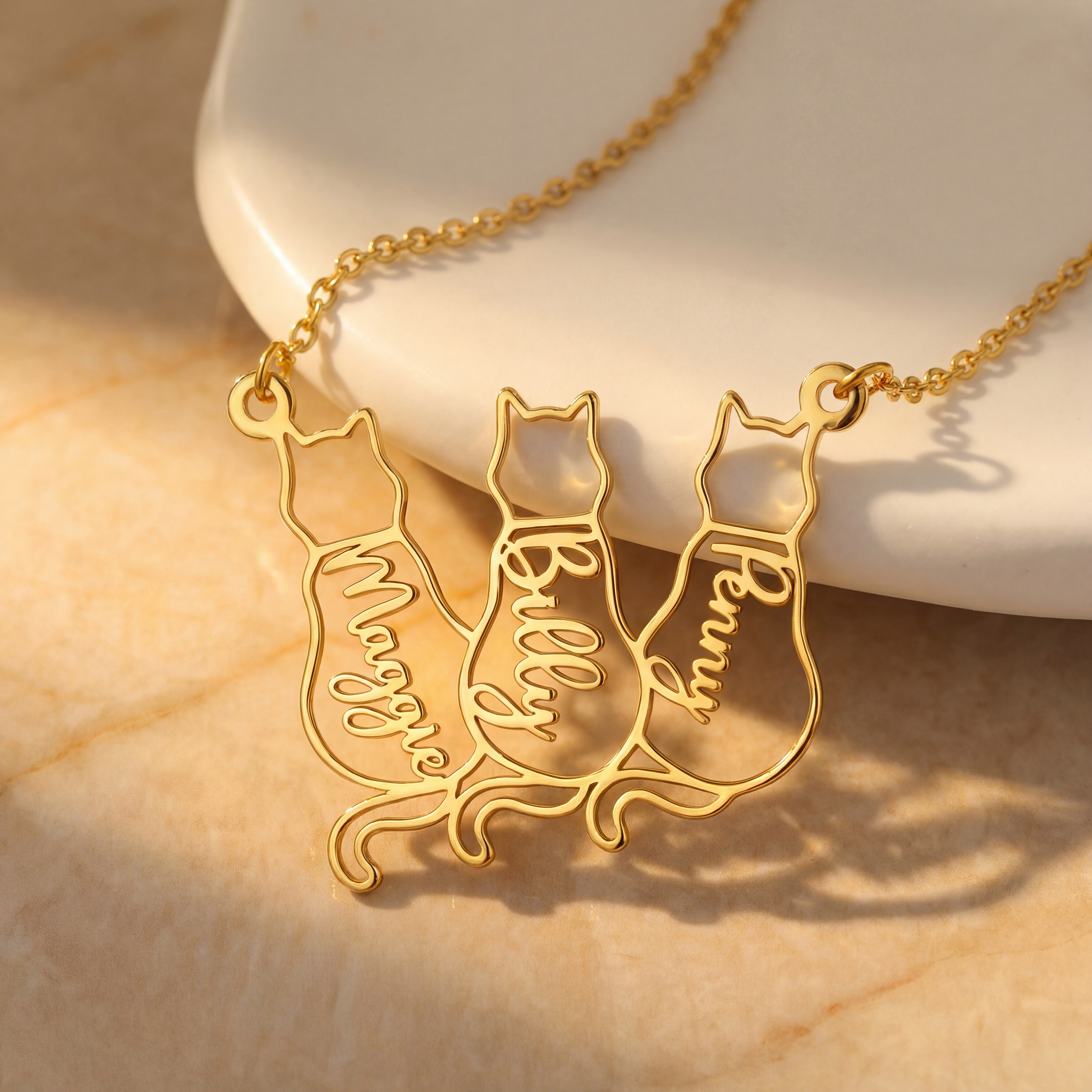 Personalized Dainty Cat Name Necklace