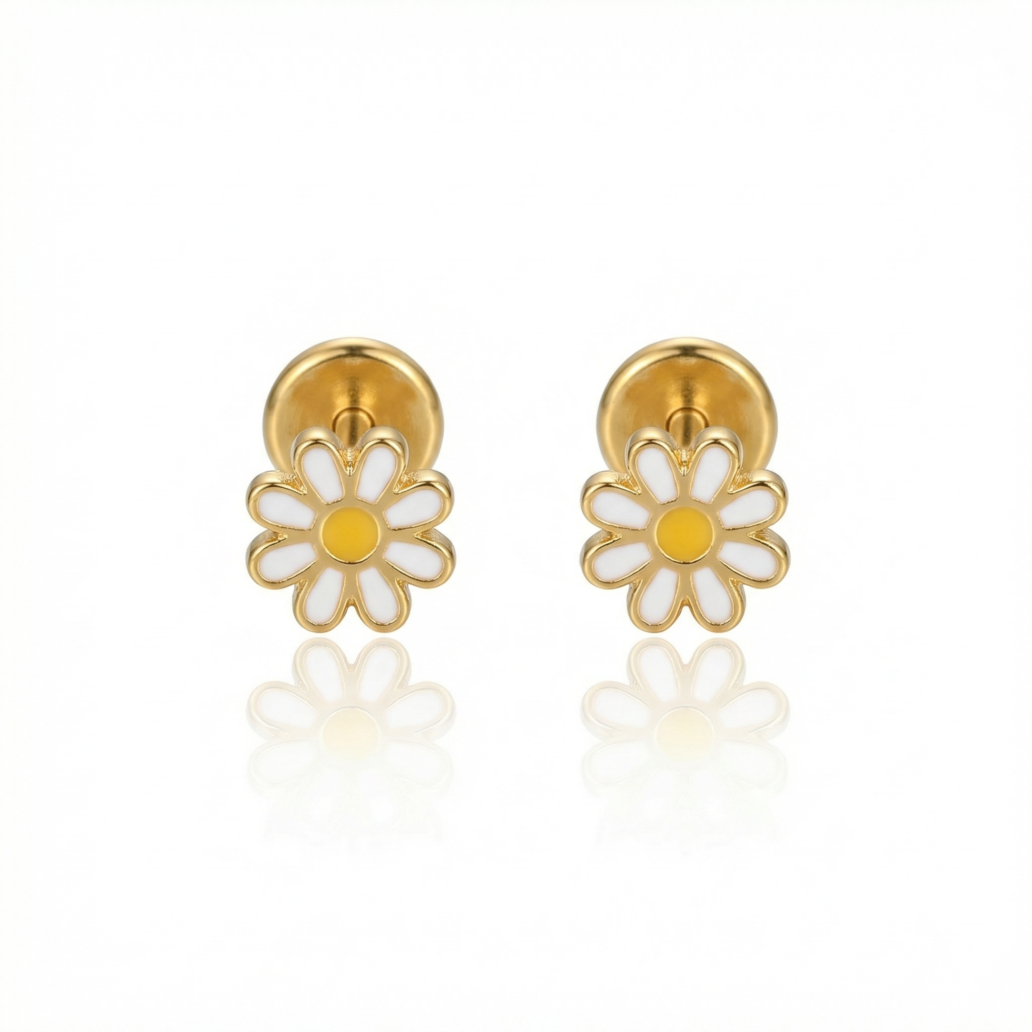 Titanium Daisy Flowers Stud Earring