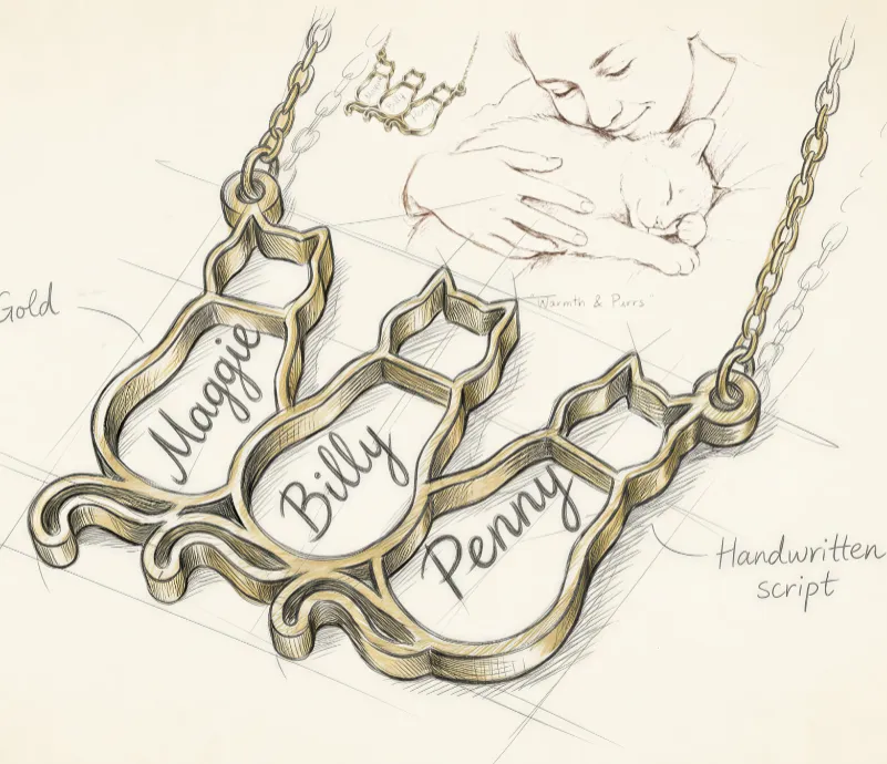Cat Name Necklace