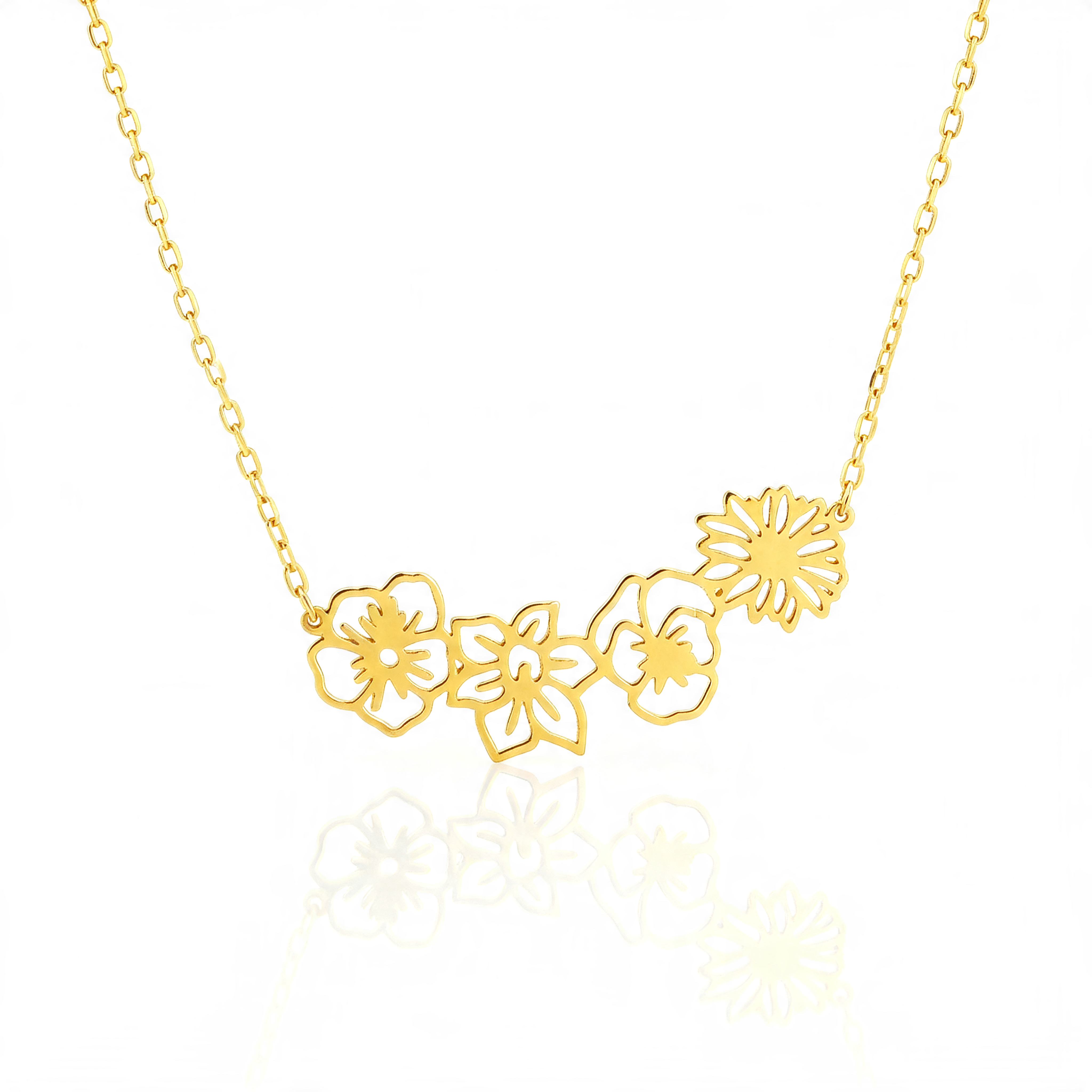 Personalized  Dainty Birth Flower Necklace