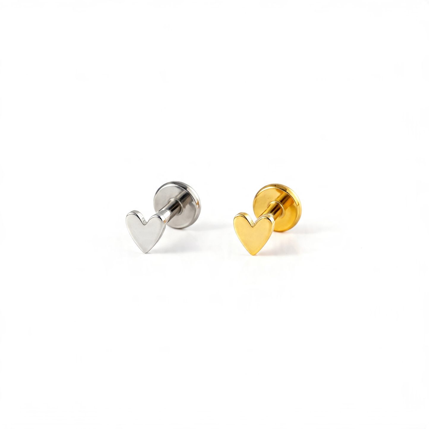 Sterling Silver Heart Flat Back Earring (1 PC)