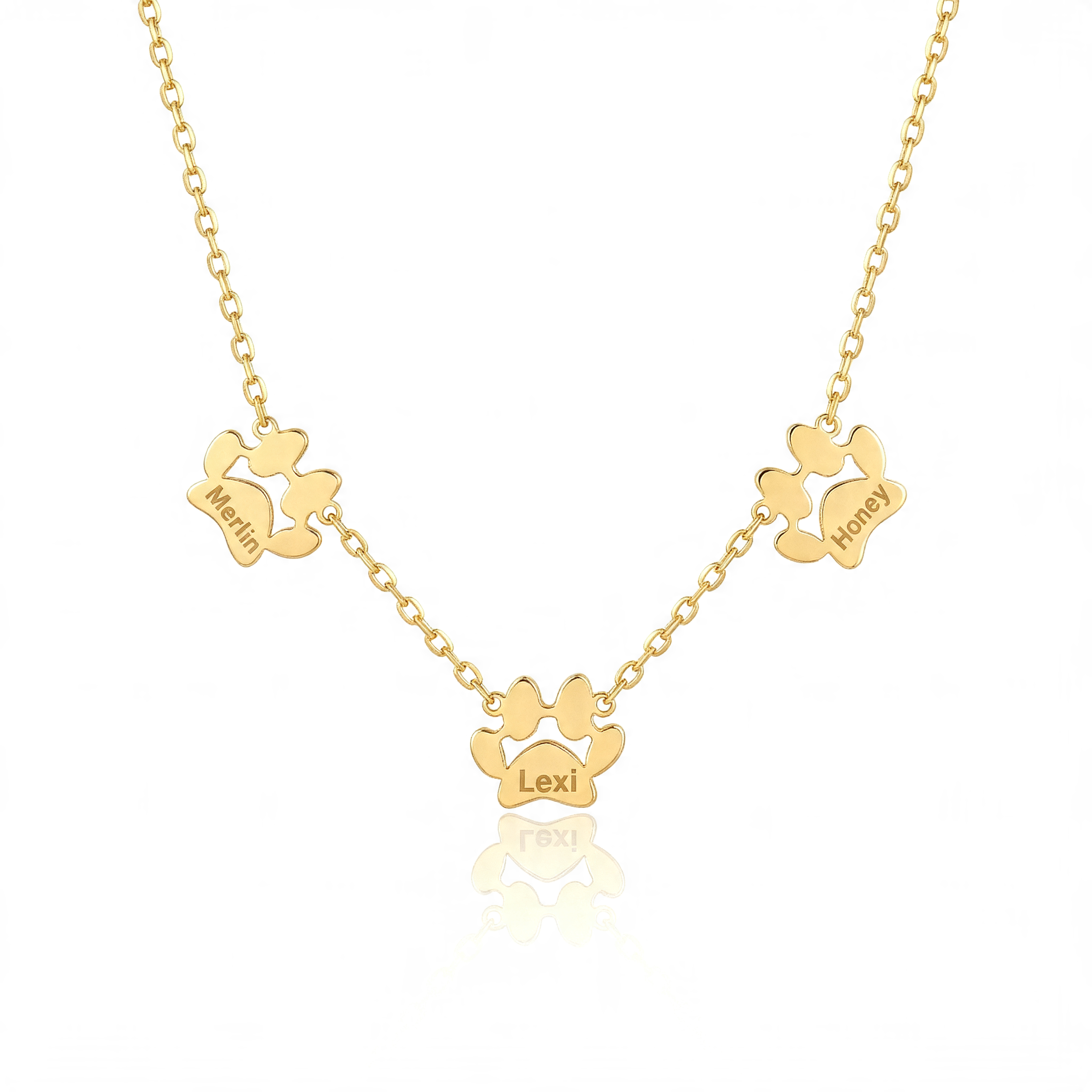 Personalized Name Cute Paw Necklace