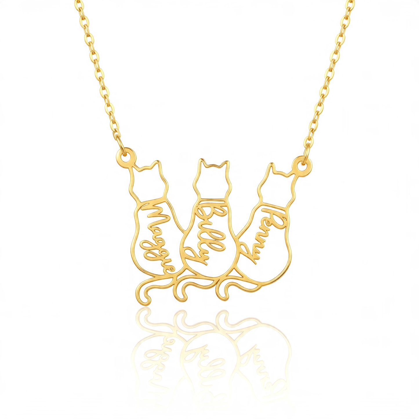 Personalized Name Lucky Cat Necklace