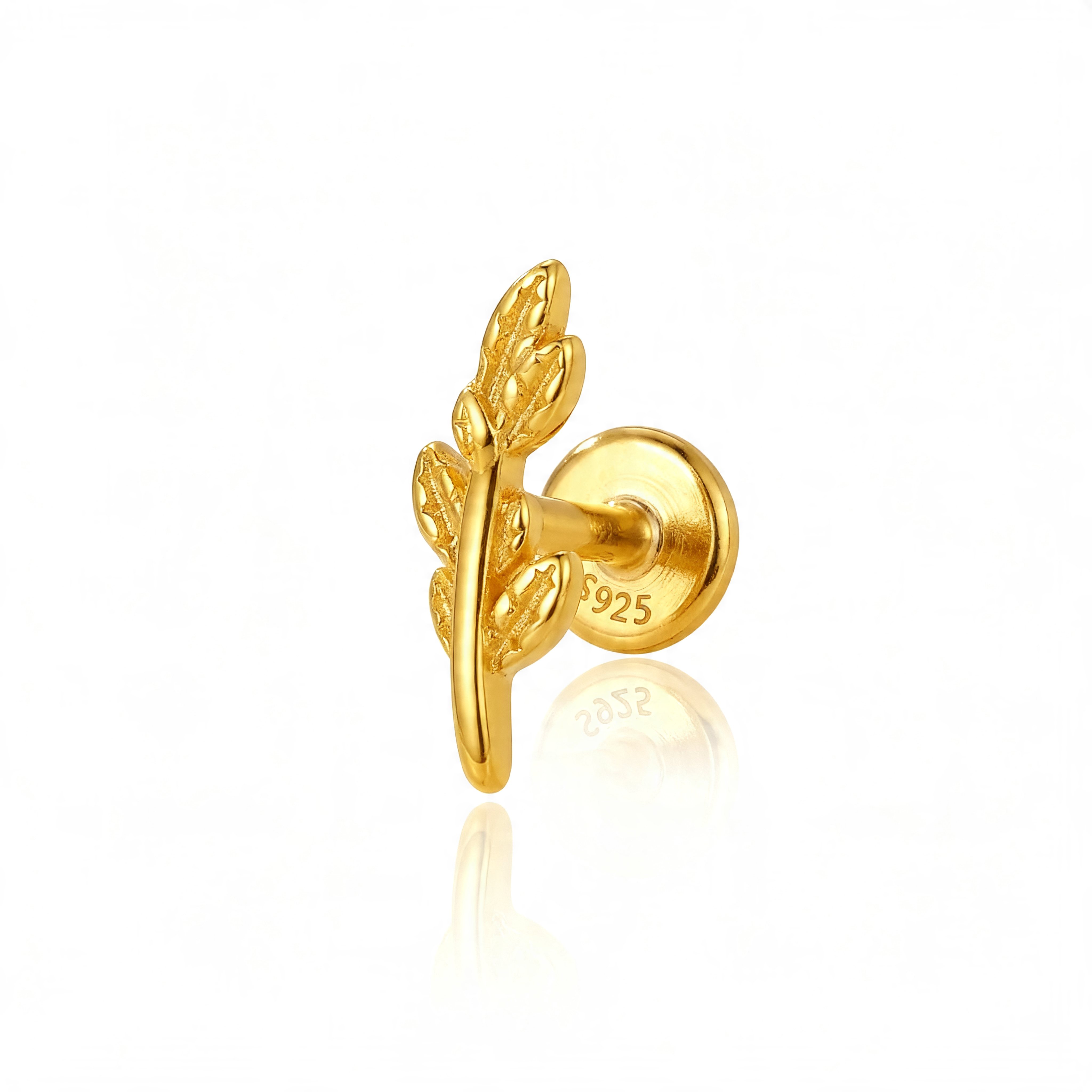 Sterling Silver Leaf-Shaped Earring (1 PC)