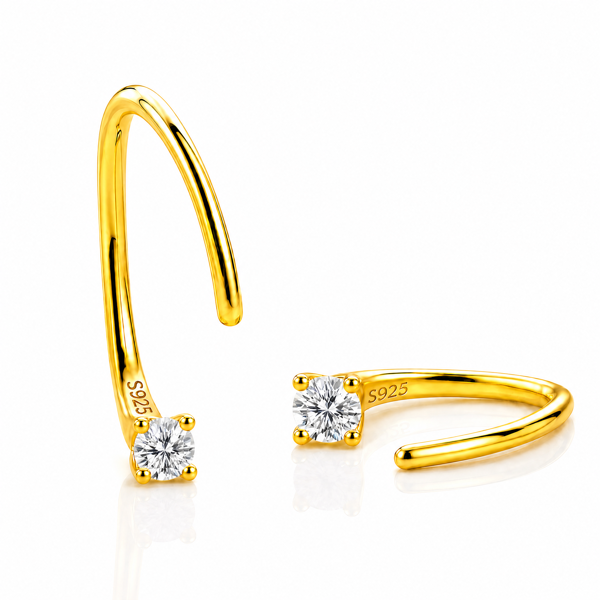CZ Half Hoop Earrings