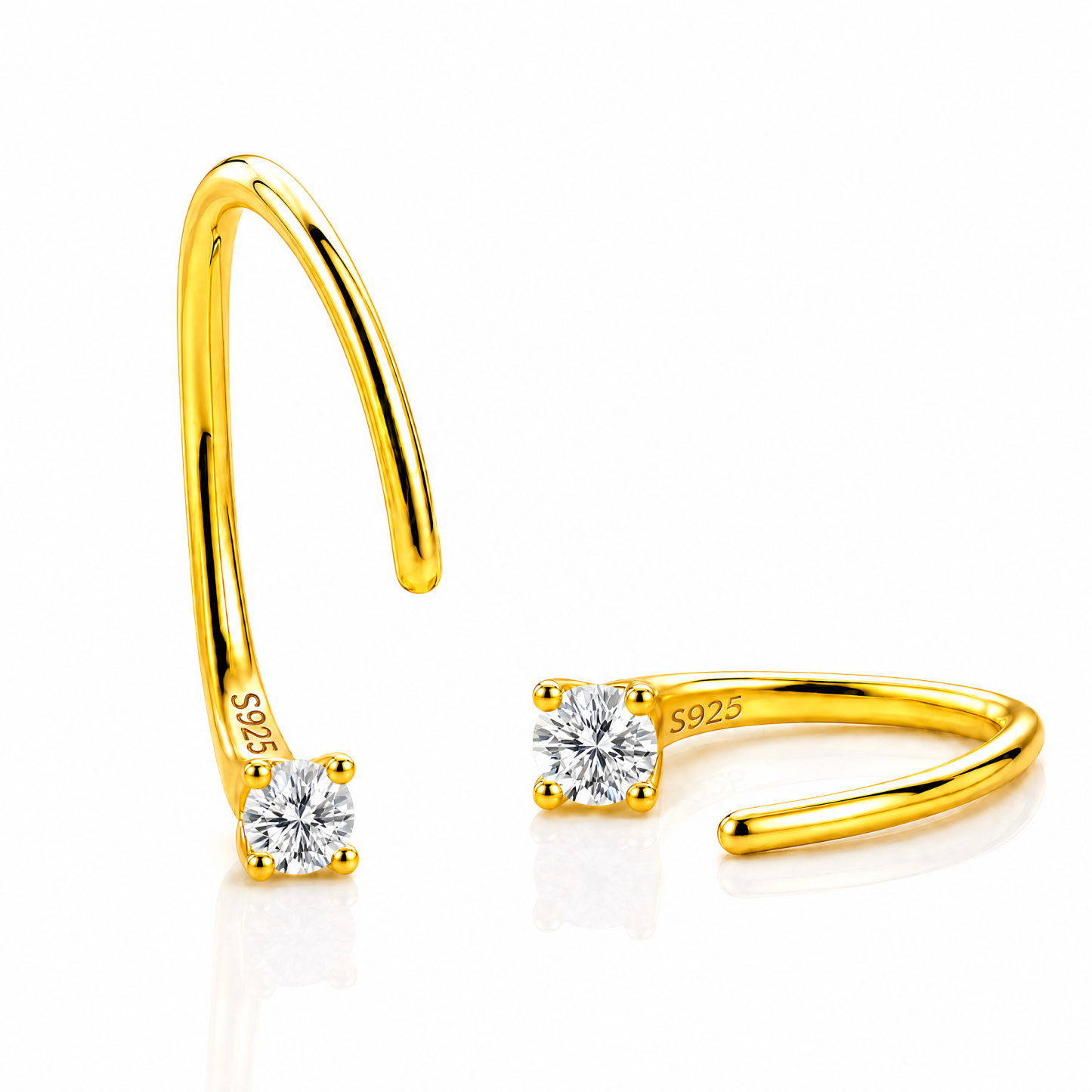 CZ Half Hoop Earrings