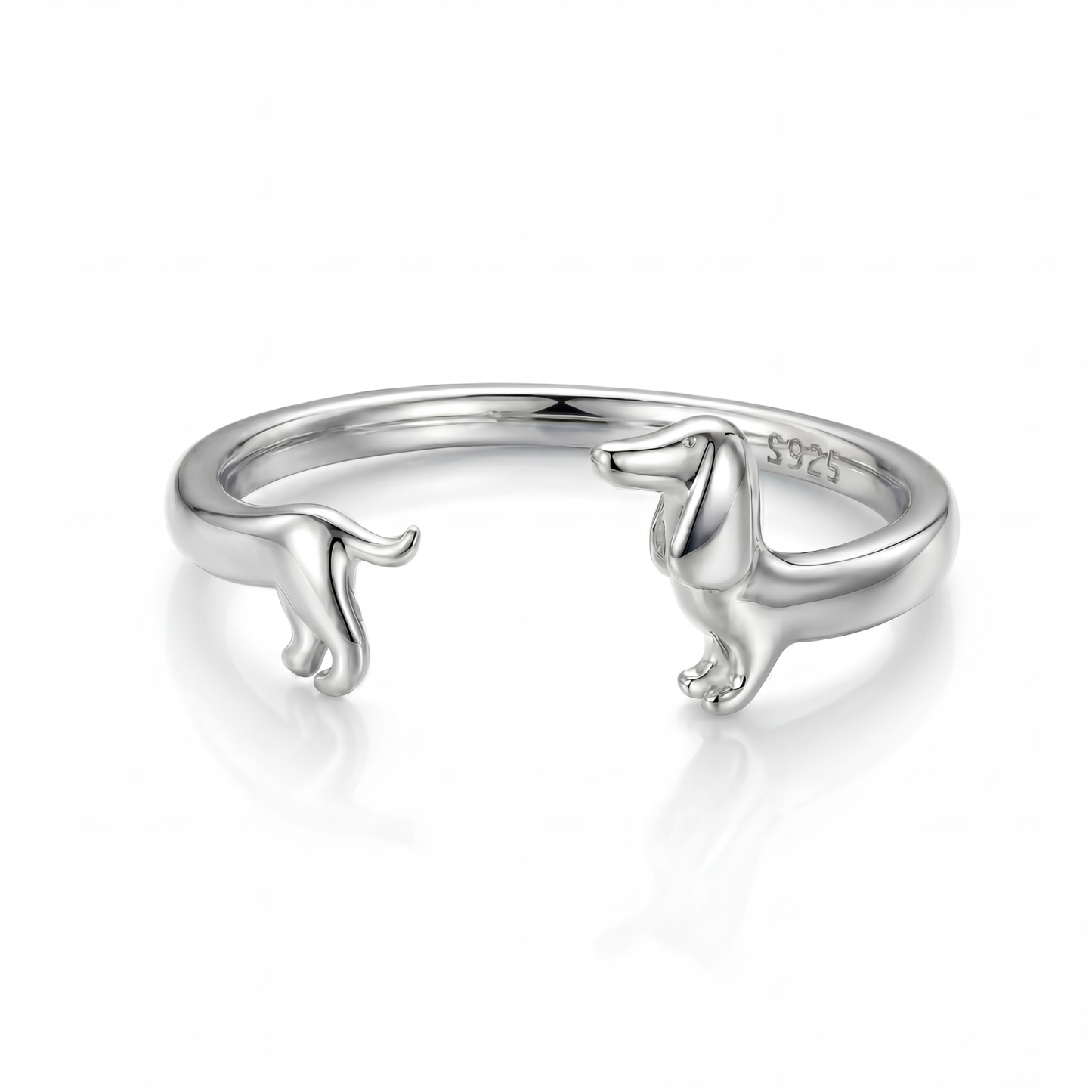 Sterling Silver Dainty Dachshund Ring