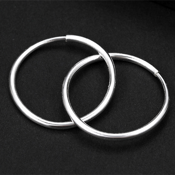 Sterling Silver Small Hoop Earrings (2 PCS)
