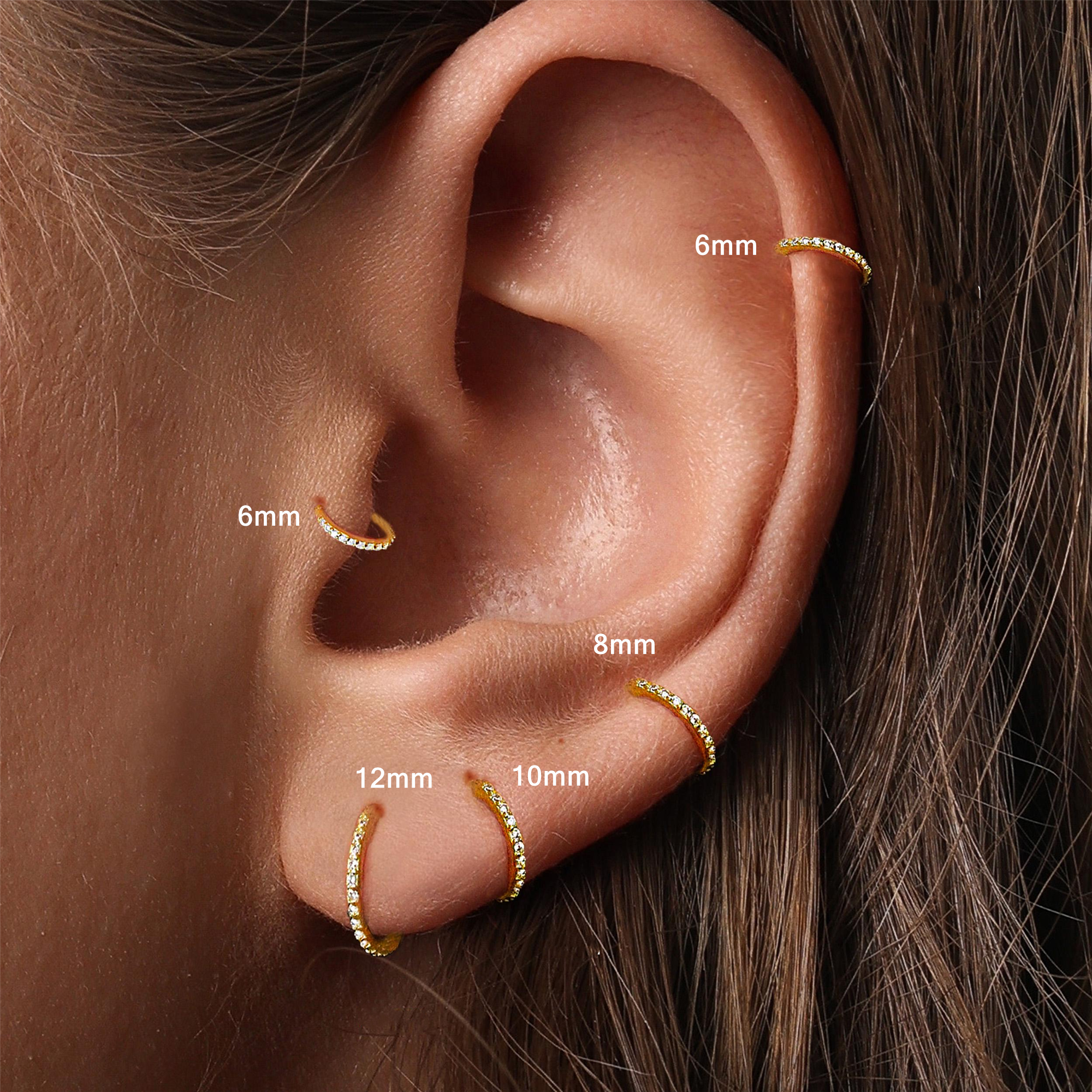 CZ Hinge Hoops (2 PCS)