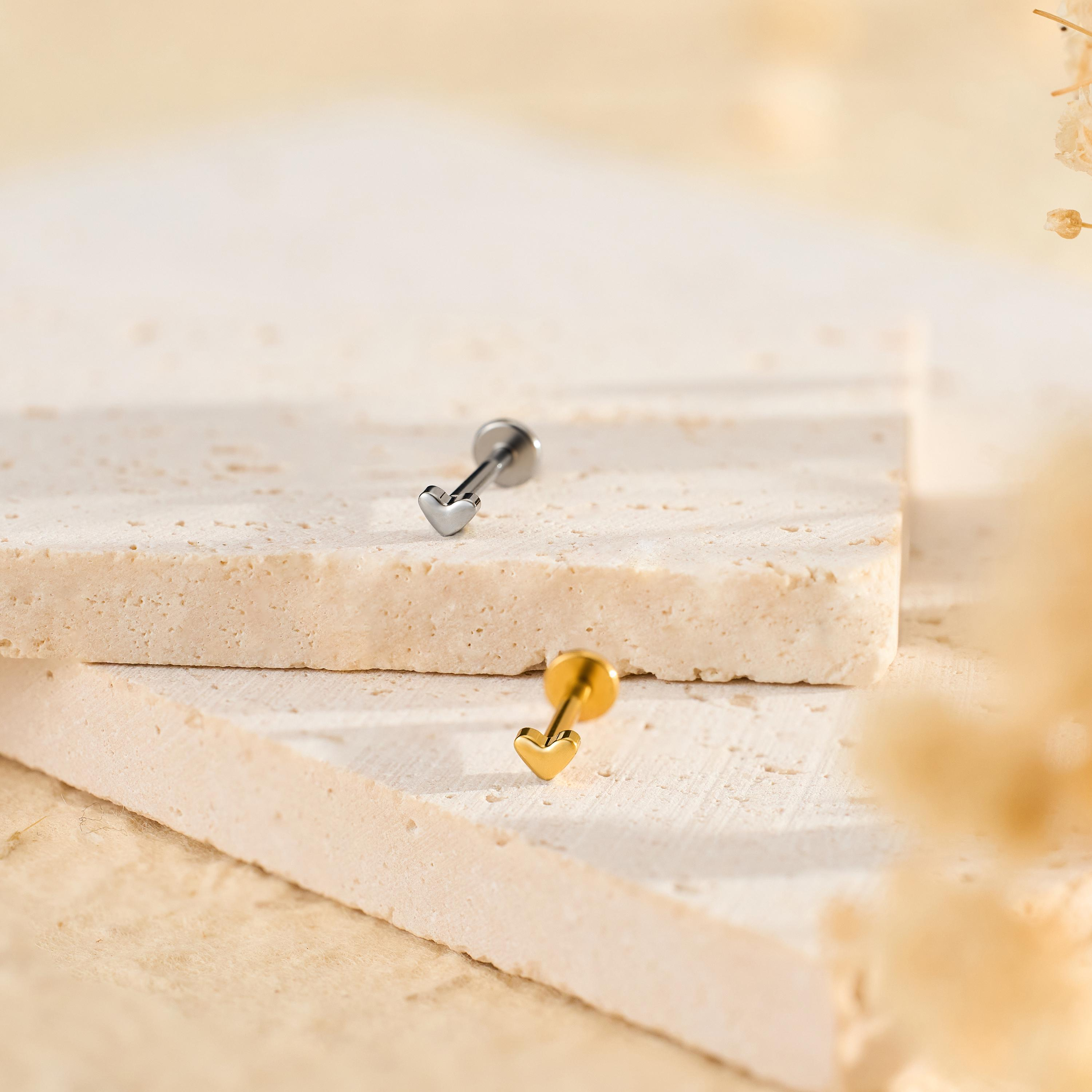 Tiny Heart Stud Earrings (2 PCS)