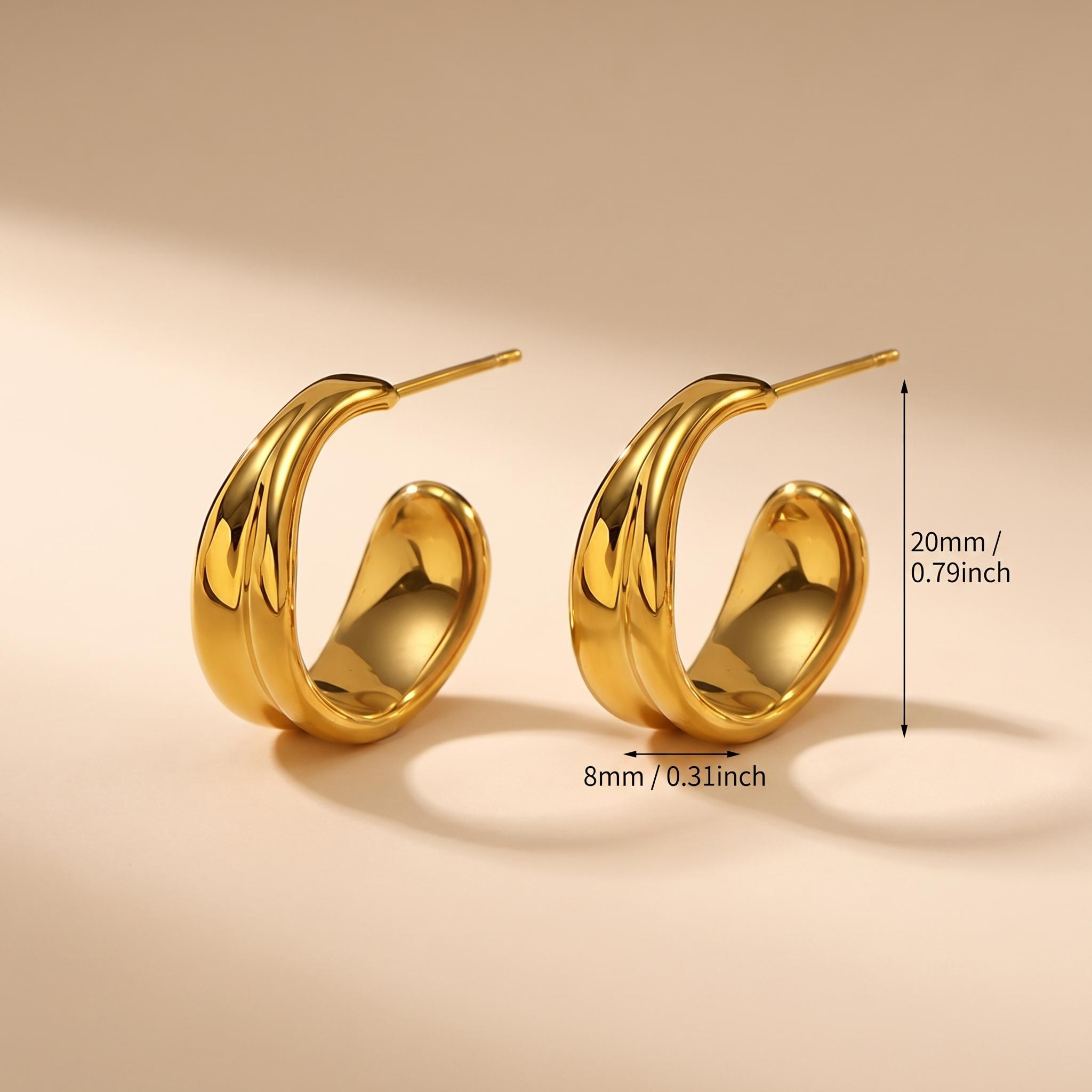 Bold Wave Hoop Earrings