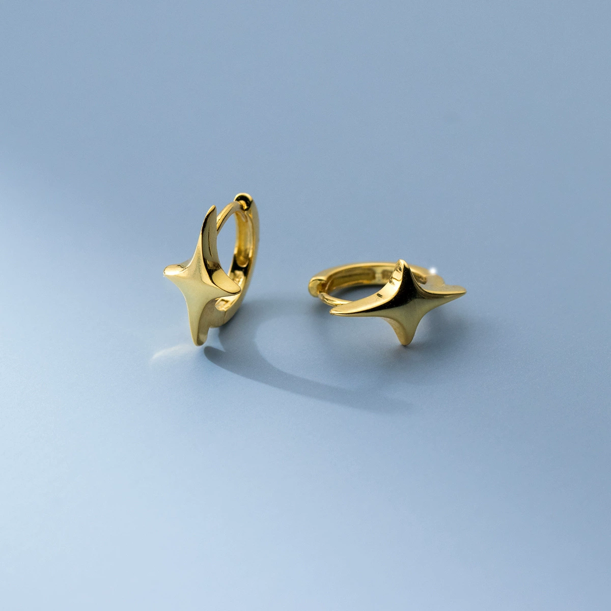 North Star Huggie Hoop Earring — A Tiny Spark for Everyday Shine