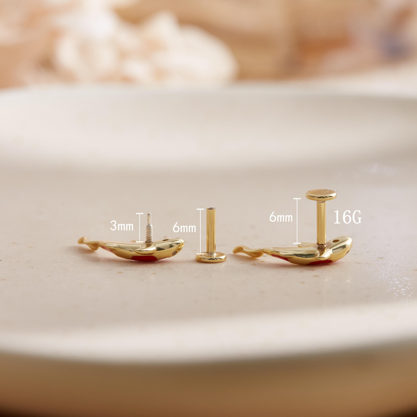 Sterling Silver Koi Fish Stud Earring (1 PC)