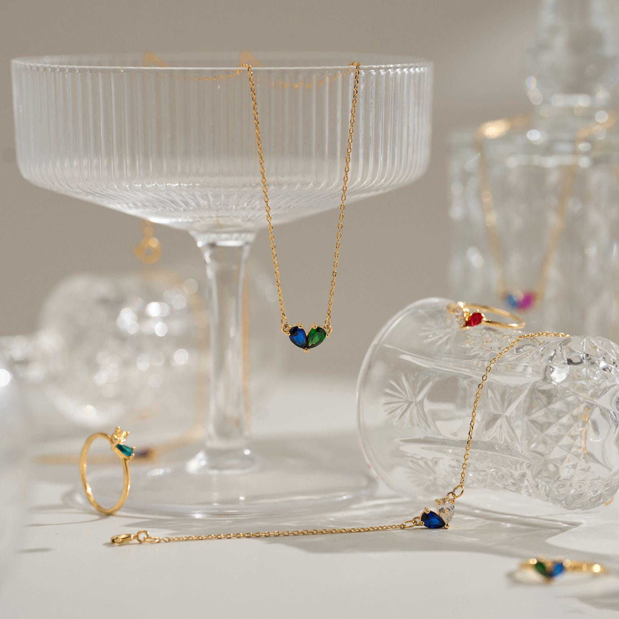 Personalized Two Birthstone Necklace — Two Hearts, One Beautiful Bond