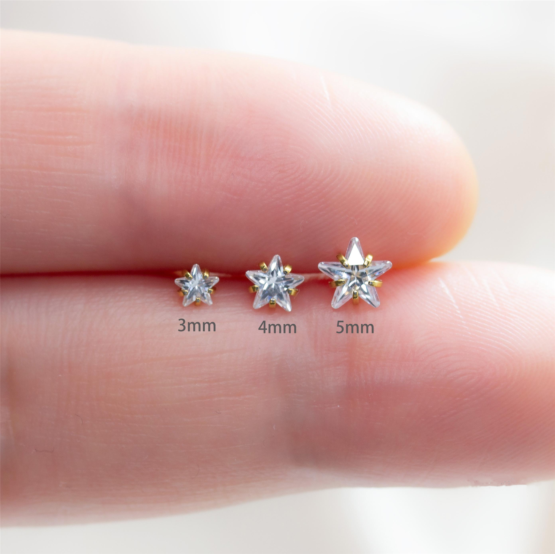 CZ Star Flat Back Labret Stud (2PCS)