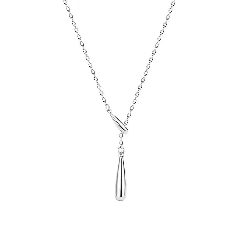 Minimalist Teardrop Lariat Necklace