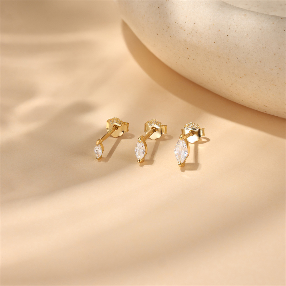 Tiny Marquise Helix Stud Earrings (3 PCS)