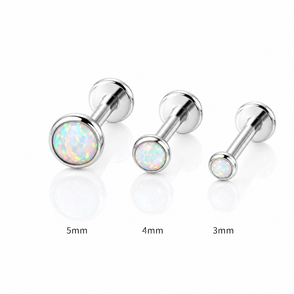 Bezel Opal Flat Back Studs — A Tiny Dream Glow