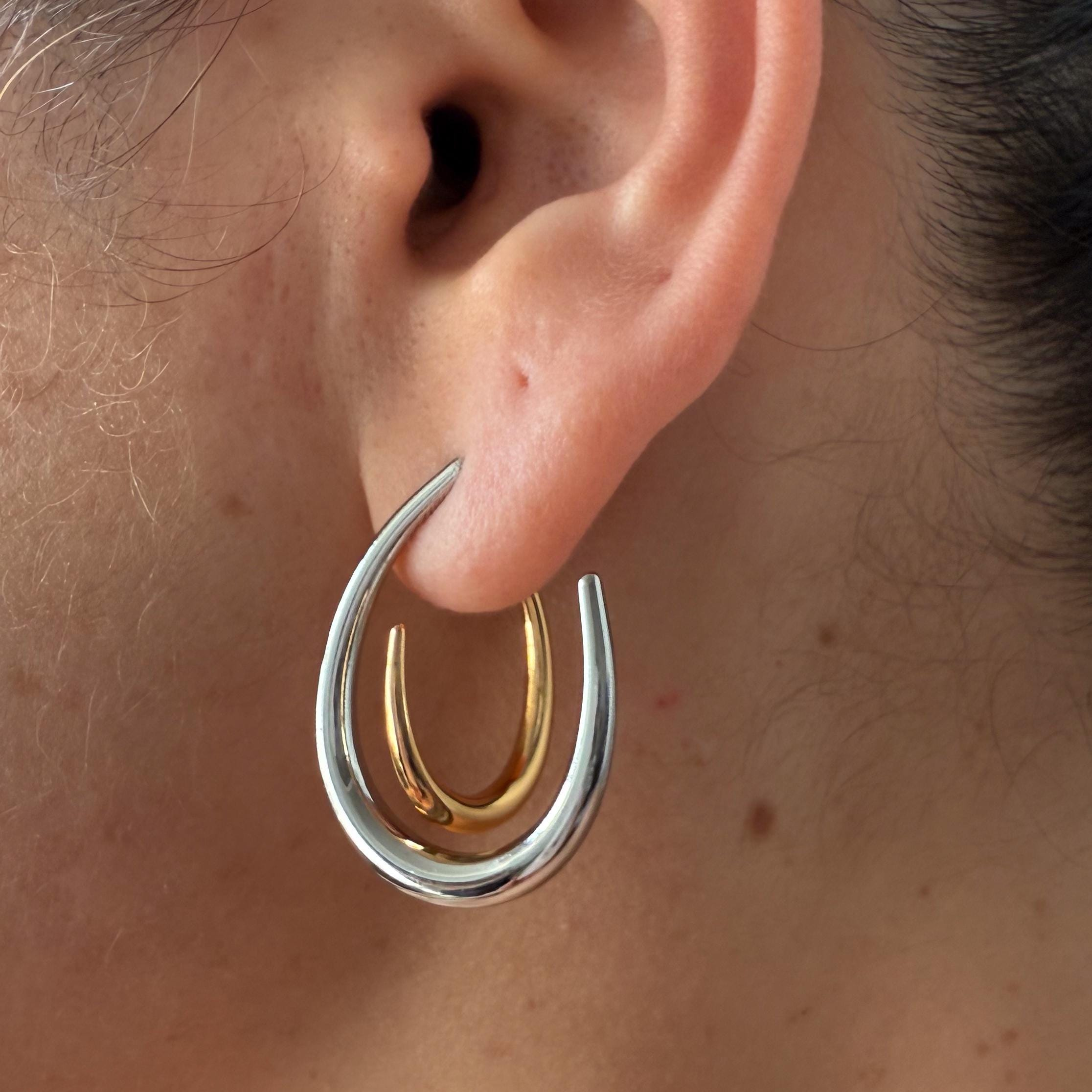Two Tone Hoop Earrings