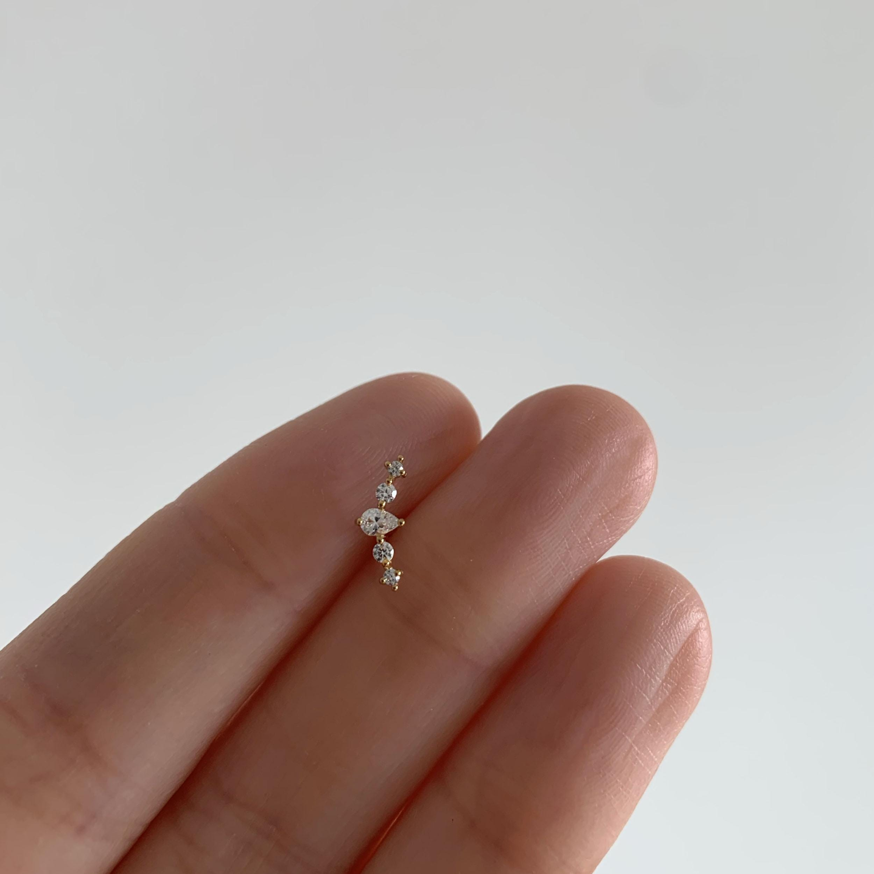 Sterling Silver Cz Climber Labret (1 PC)