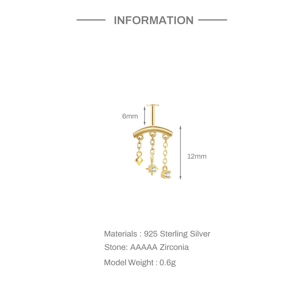 Vertical Spiral Chain Earring