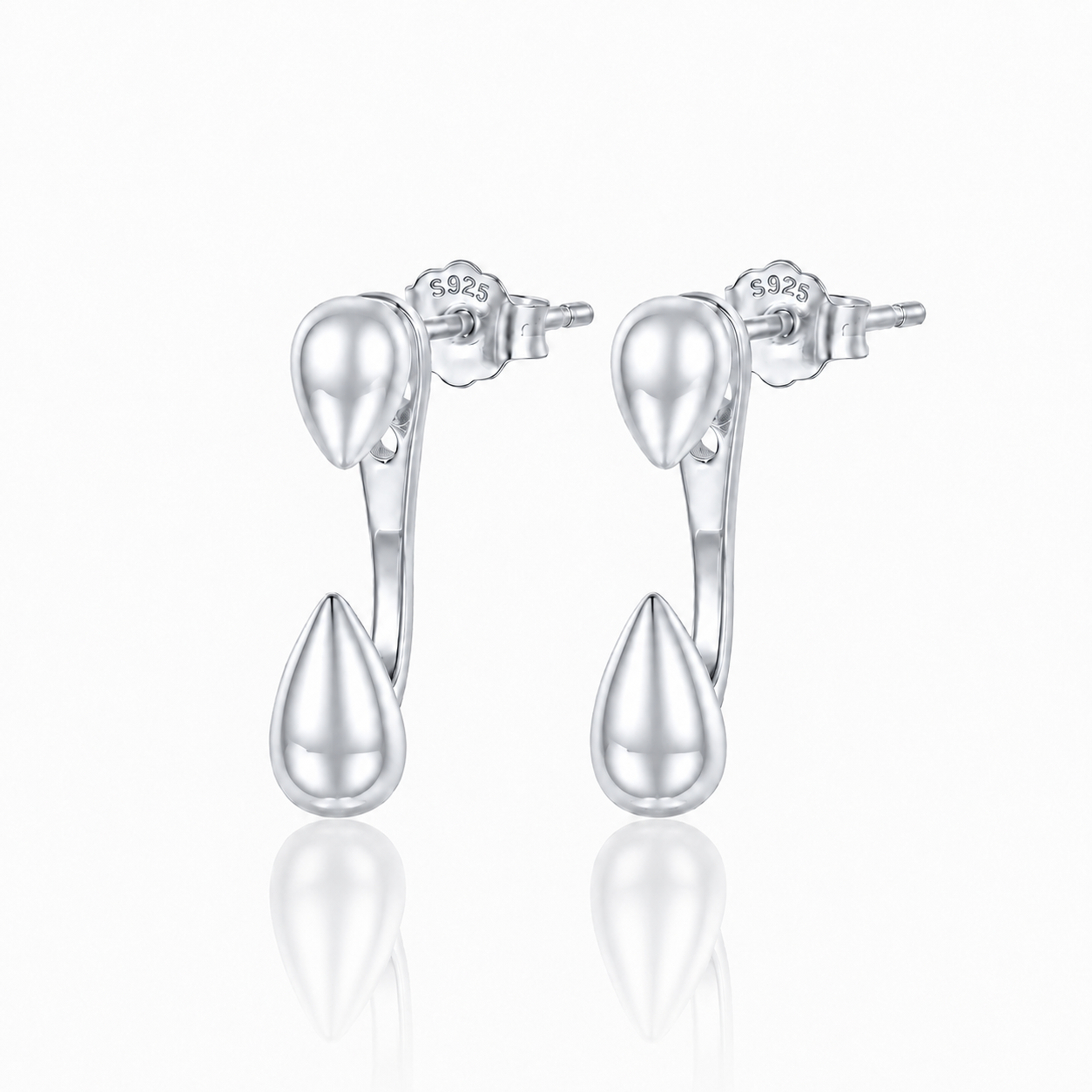 Back Drop Teardrop Stud Earrings
