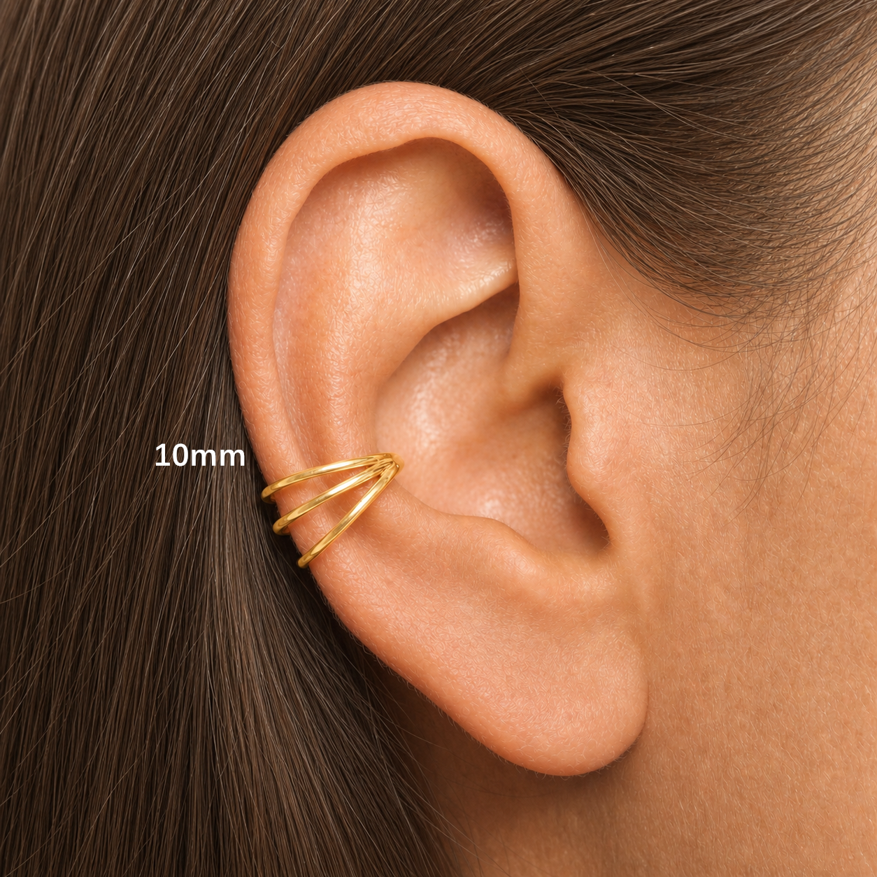 Triple Hinged Ear Cuff Earrings — Three Lines, One Effortless Stack