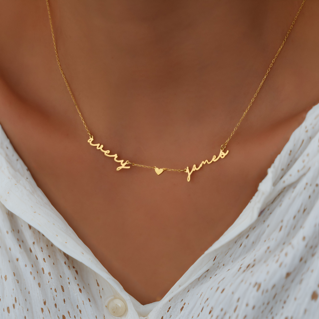 Personalized Name Necklace With Heart